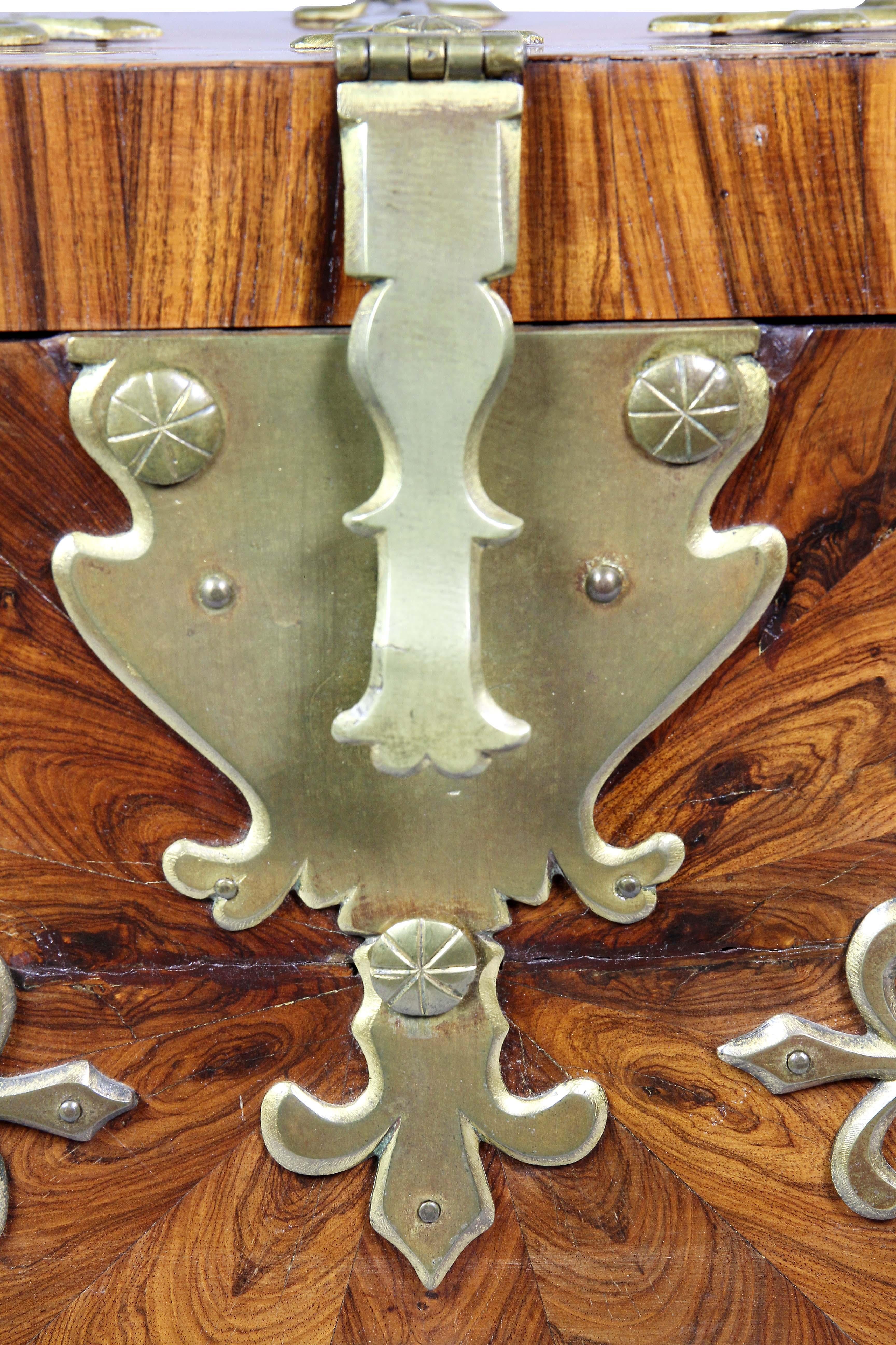 Northern European Kingwood And Brass Mounted Coffre-Fort 1