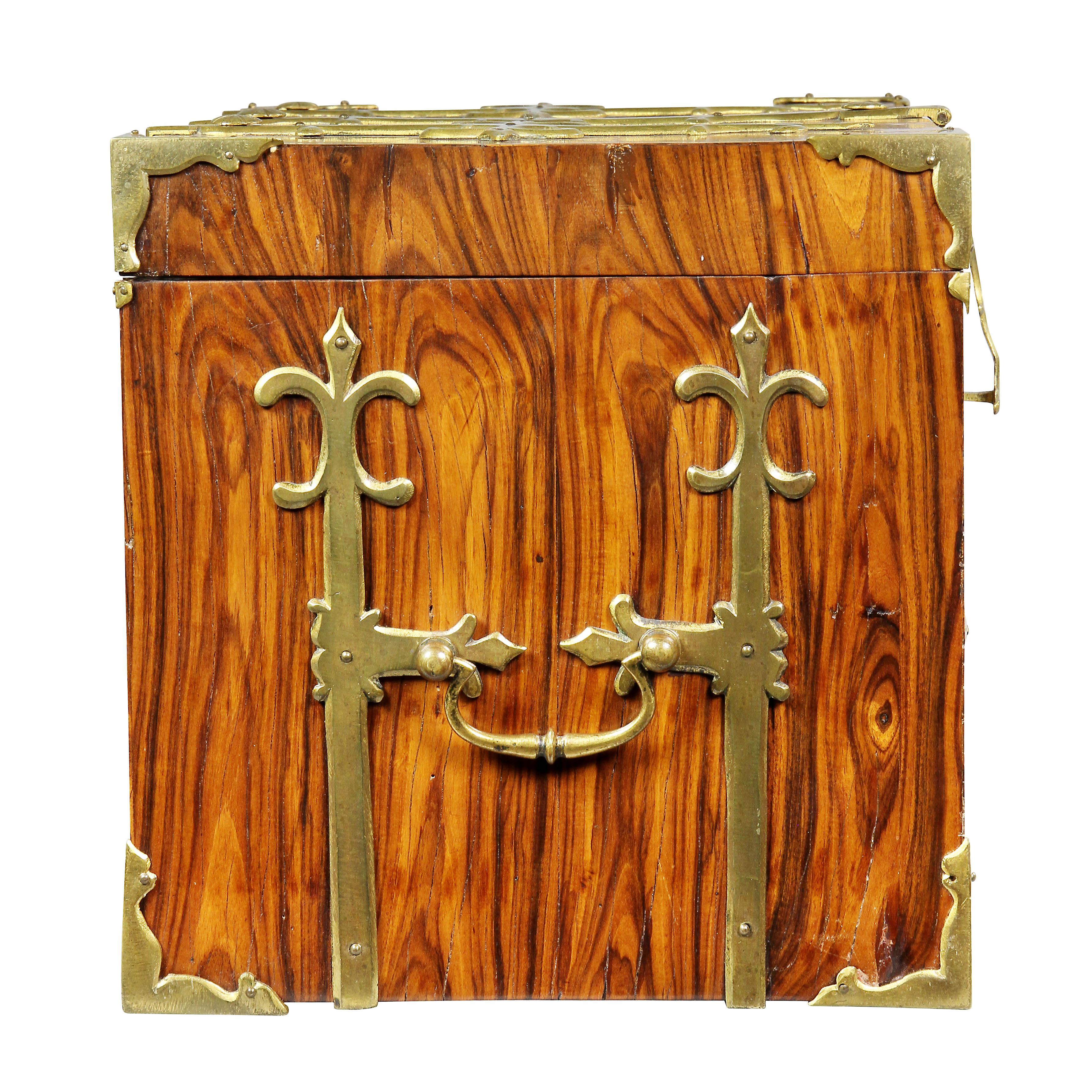 Northern European Kingwood And Brass Mounted Coffre-Fort 2