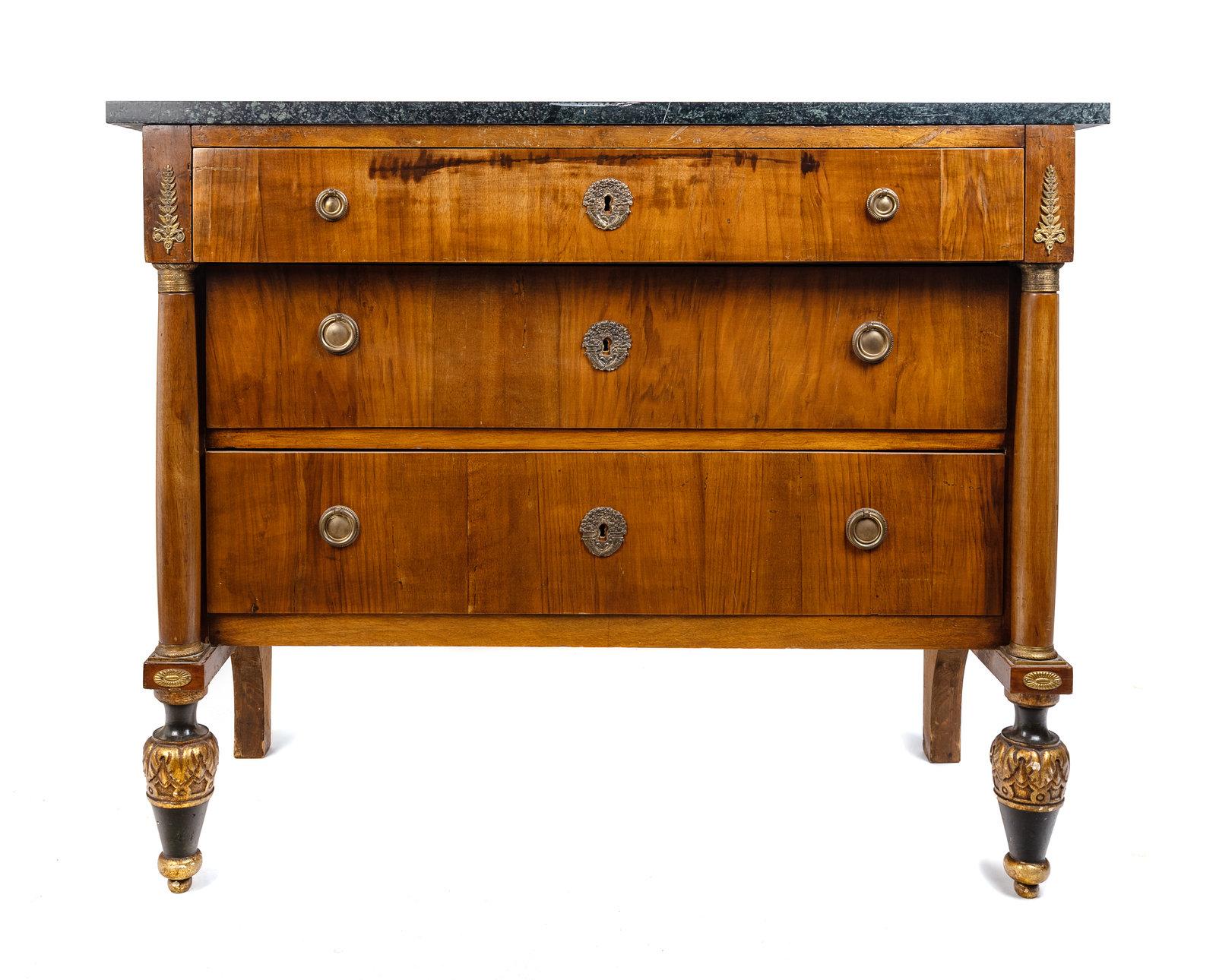Northern European Mahogany Marble Top Commode with Painted Feet, 19th Century For Sale 4