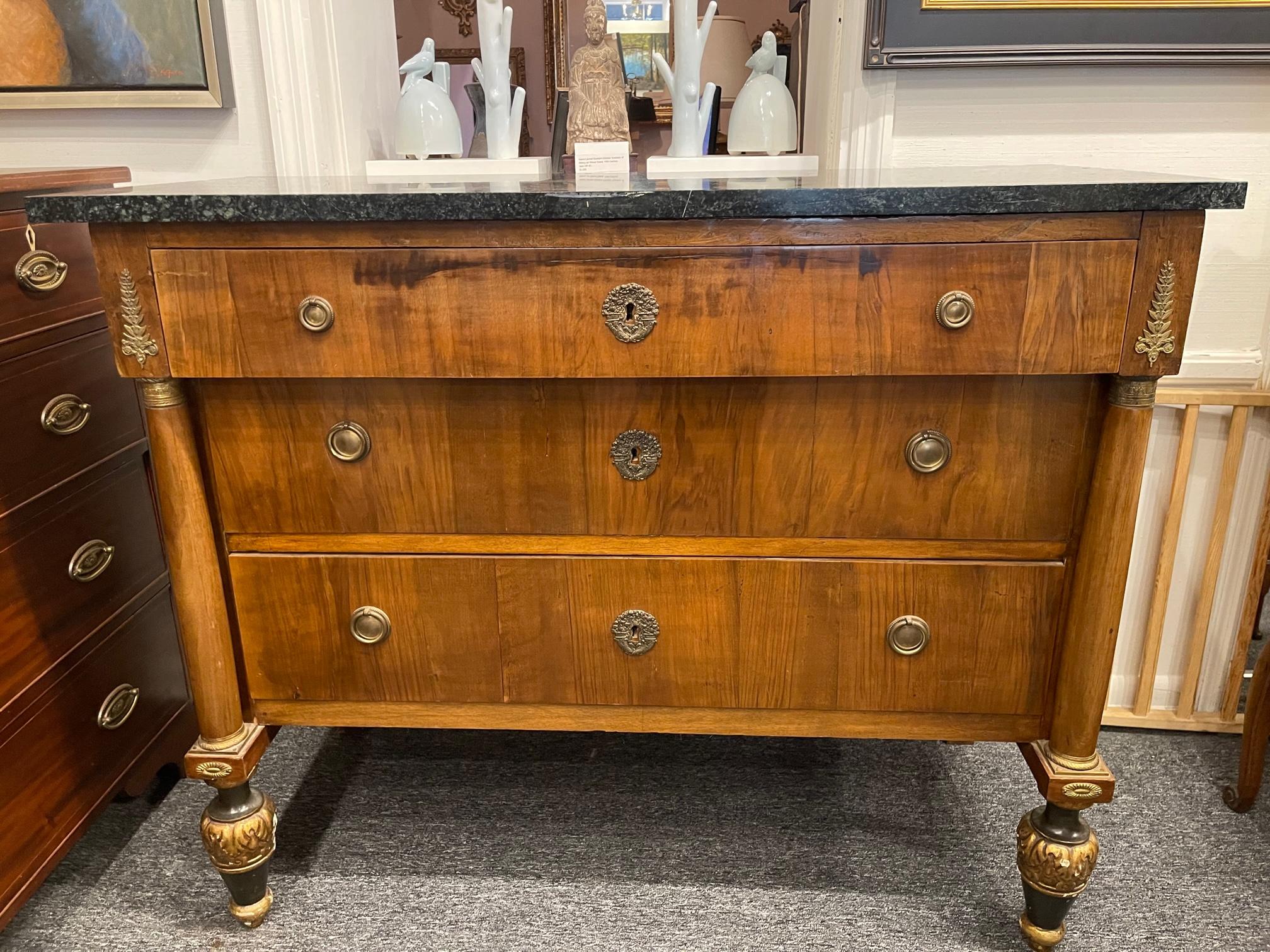 Northern European Mahogany Marble Top Commode with Painted Feet, 19th Century For Sale 5