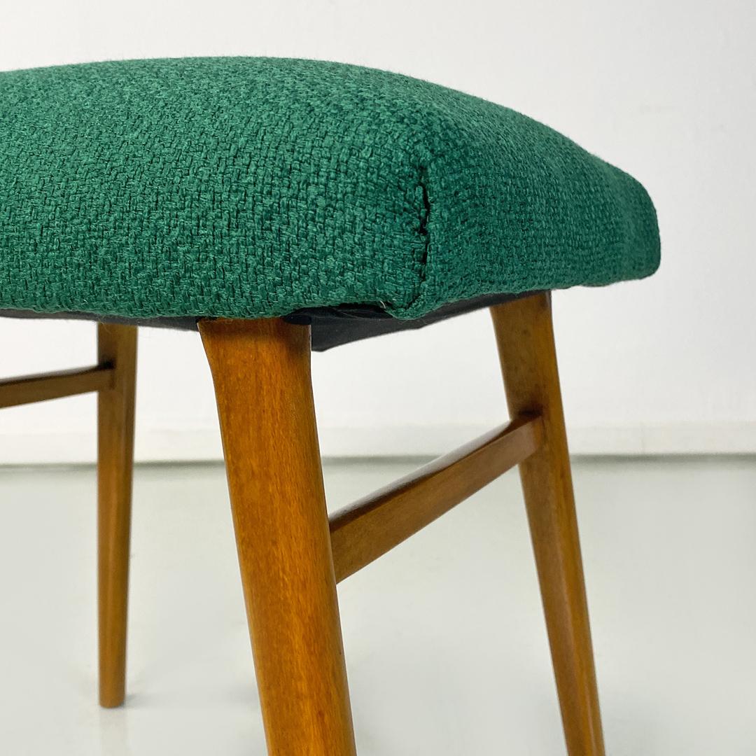 Mid-Century Modern Northern European Mid Century Green Fabric Pouf or Footrest and Bench Legs 1960s For Sale
