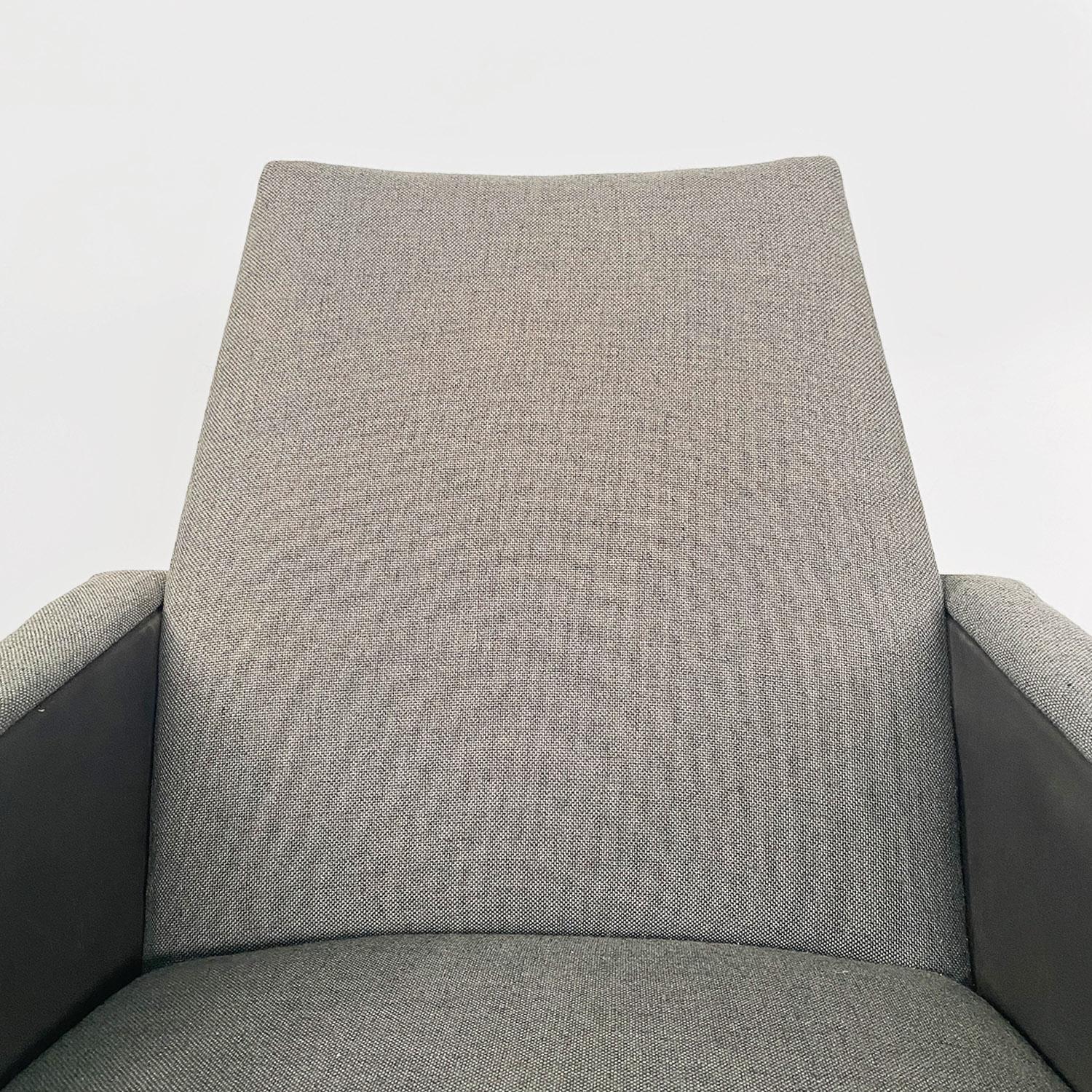 Fauteuils pivotants gris en tissu et métal d'Europe du Nord 1960 en vente 2