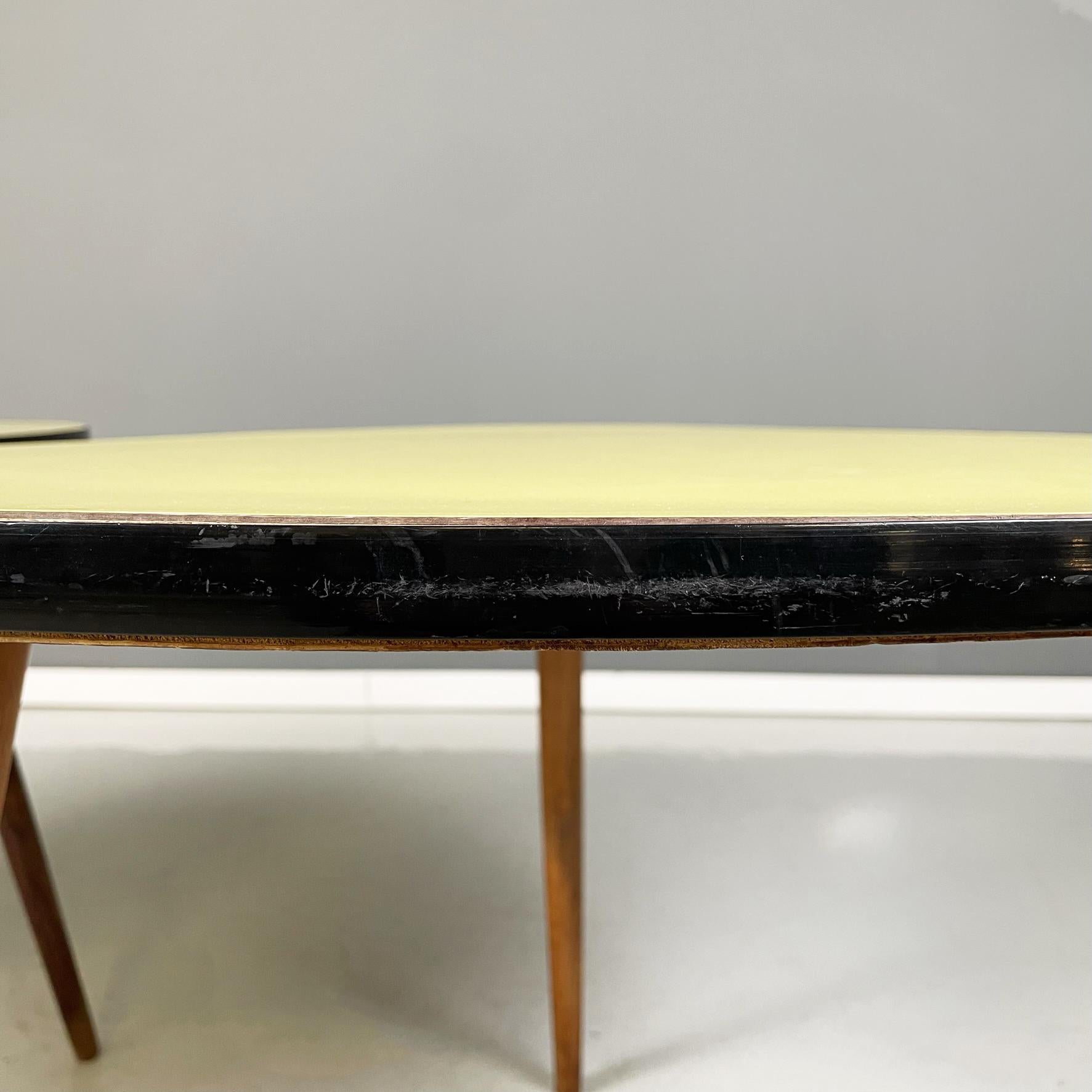 Northern European Midcentury Wood Yellow and Black Formica Coffee Tables, 1960s For Sale 3
