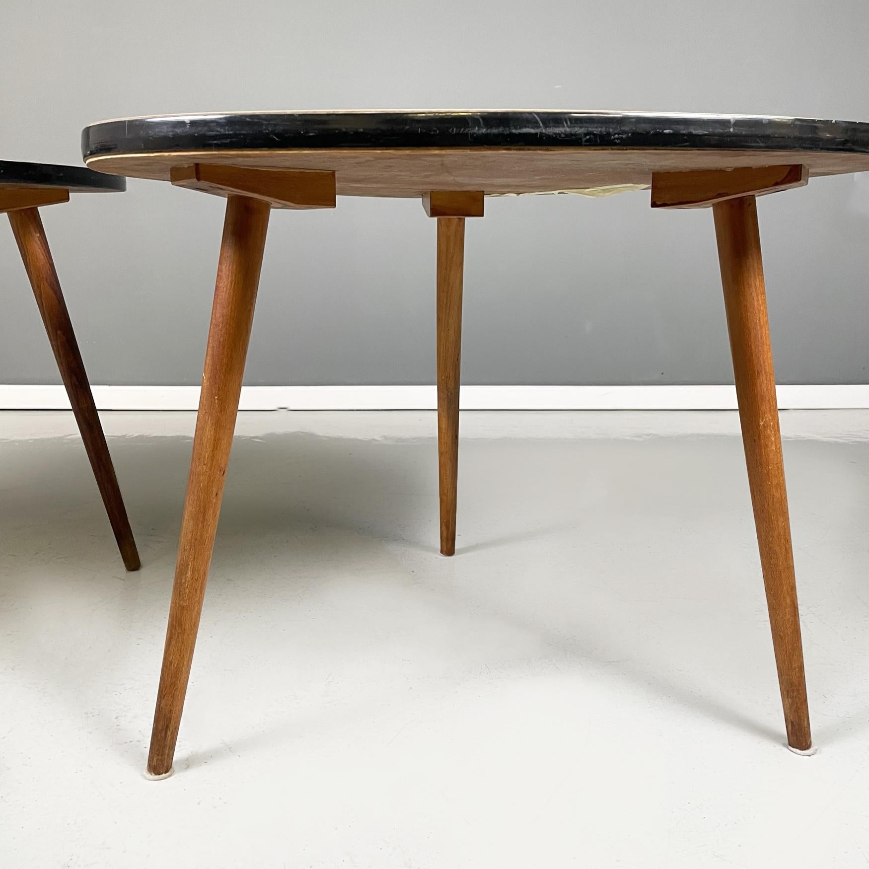 Northern European Midcentury Wood Yellow and Black Formica Coffee Tables, 1960s For Sale 5