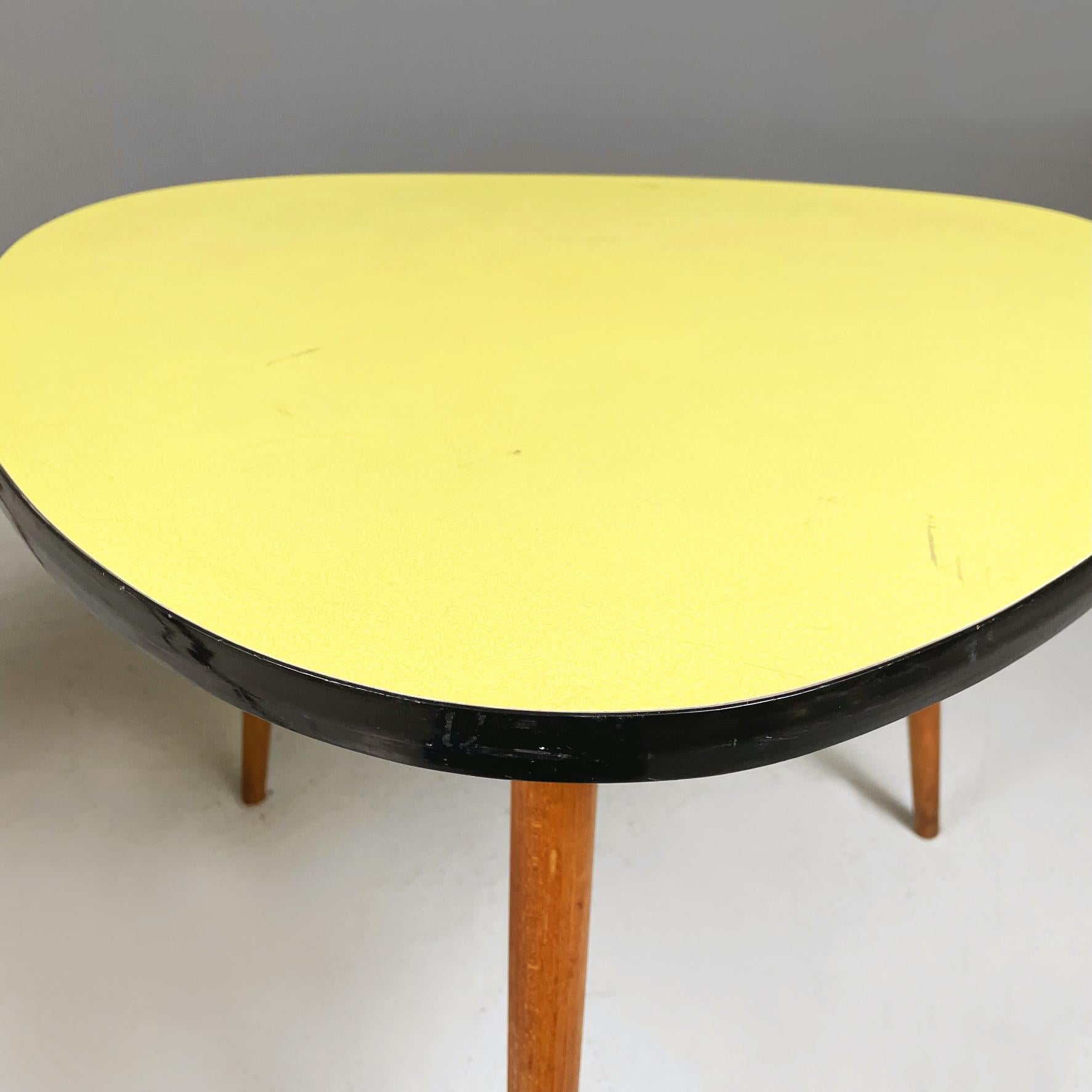 Mid-Century Modern Northern European Midcentury Wood Yellow and Black Formica Coffee Tables, 1960s For Sale