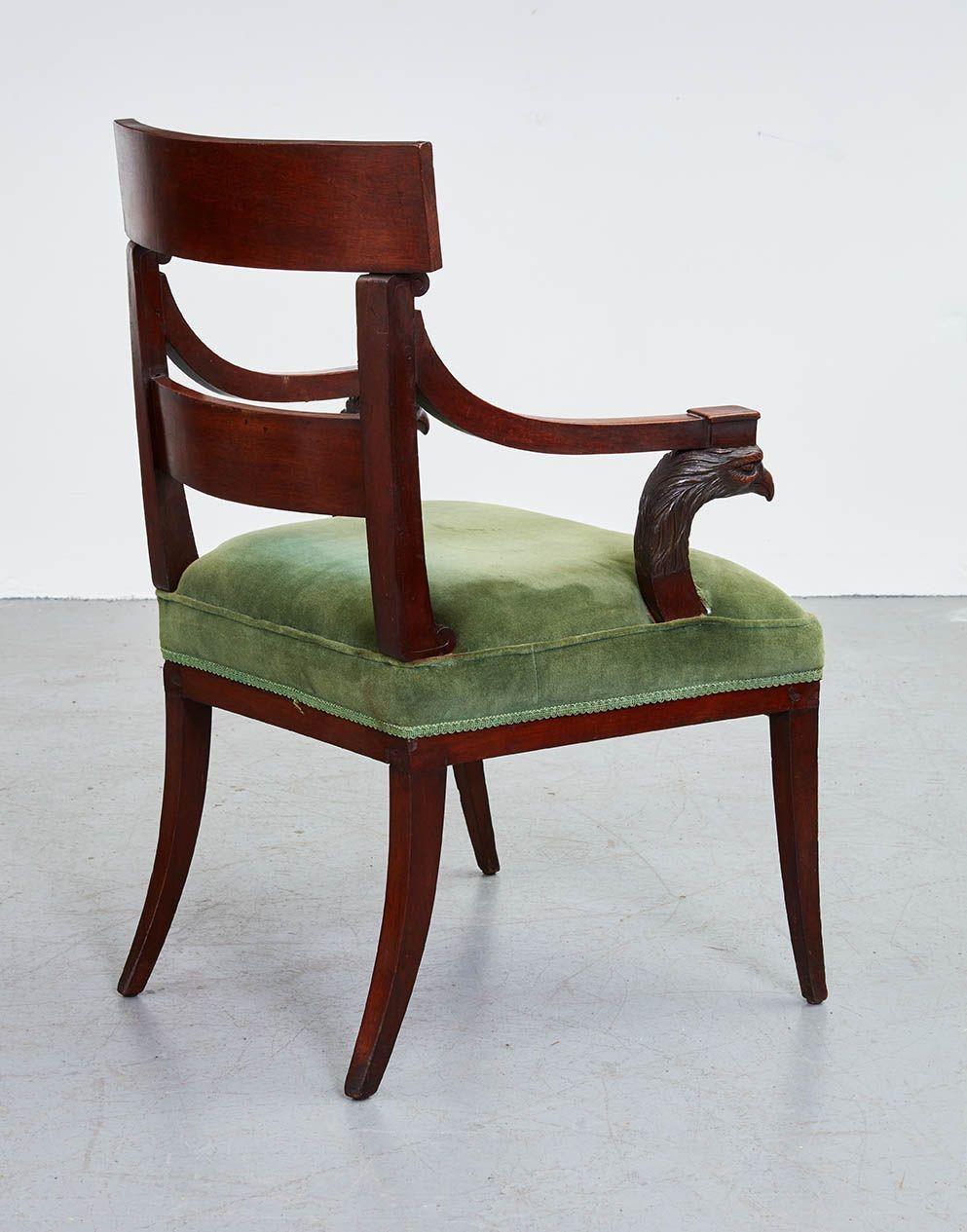 Mahogany Northern European Neoclassical Armchair For Sale