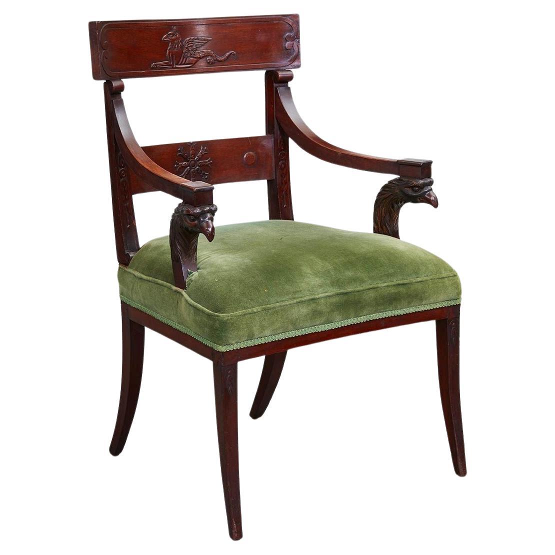 Northern European Neoclassical Armchair For Sale