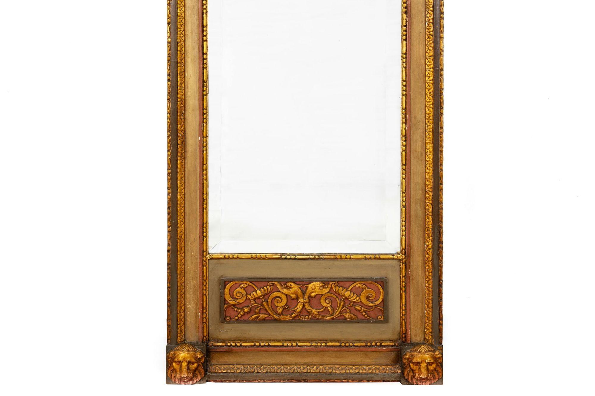 Northern European Neoclassical Painted Antique Pier Mirror, 19th Century In Good Condition For Sale In Shippensburg, PA