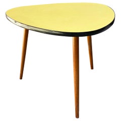 Vintage Northern European Yellow Coffee Table with Original Solid Beech Legs, 1960s