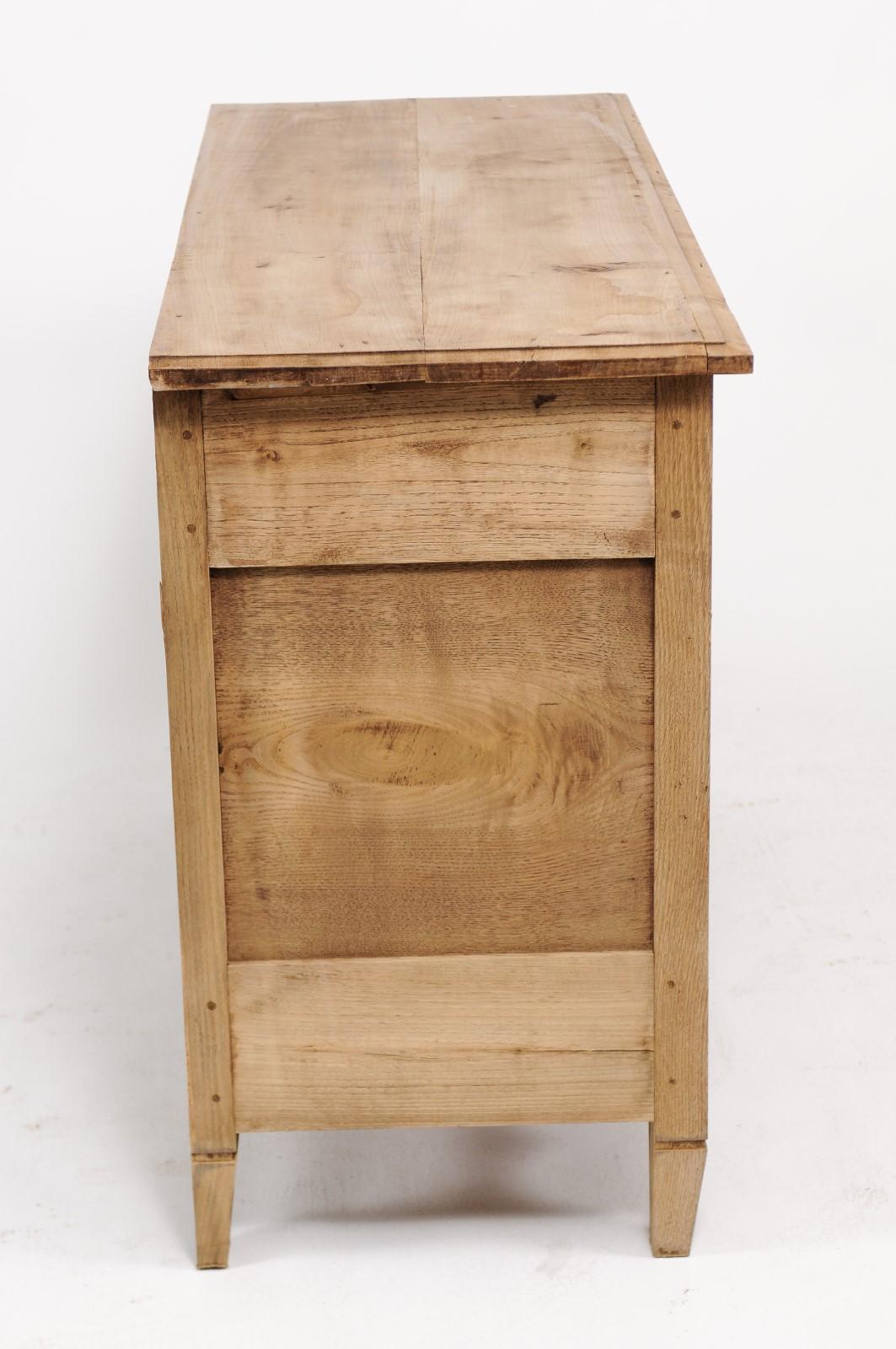 Northern French Louis XVI Style 1900s Stripped Oak Commode with Two Drawers 2