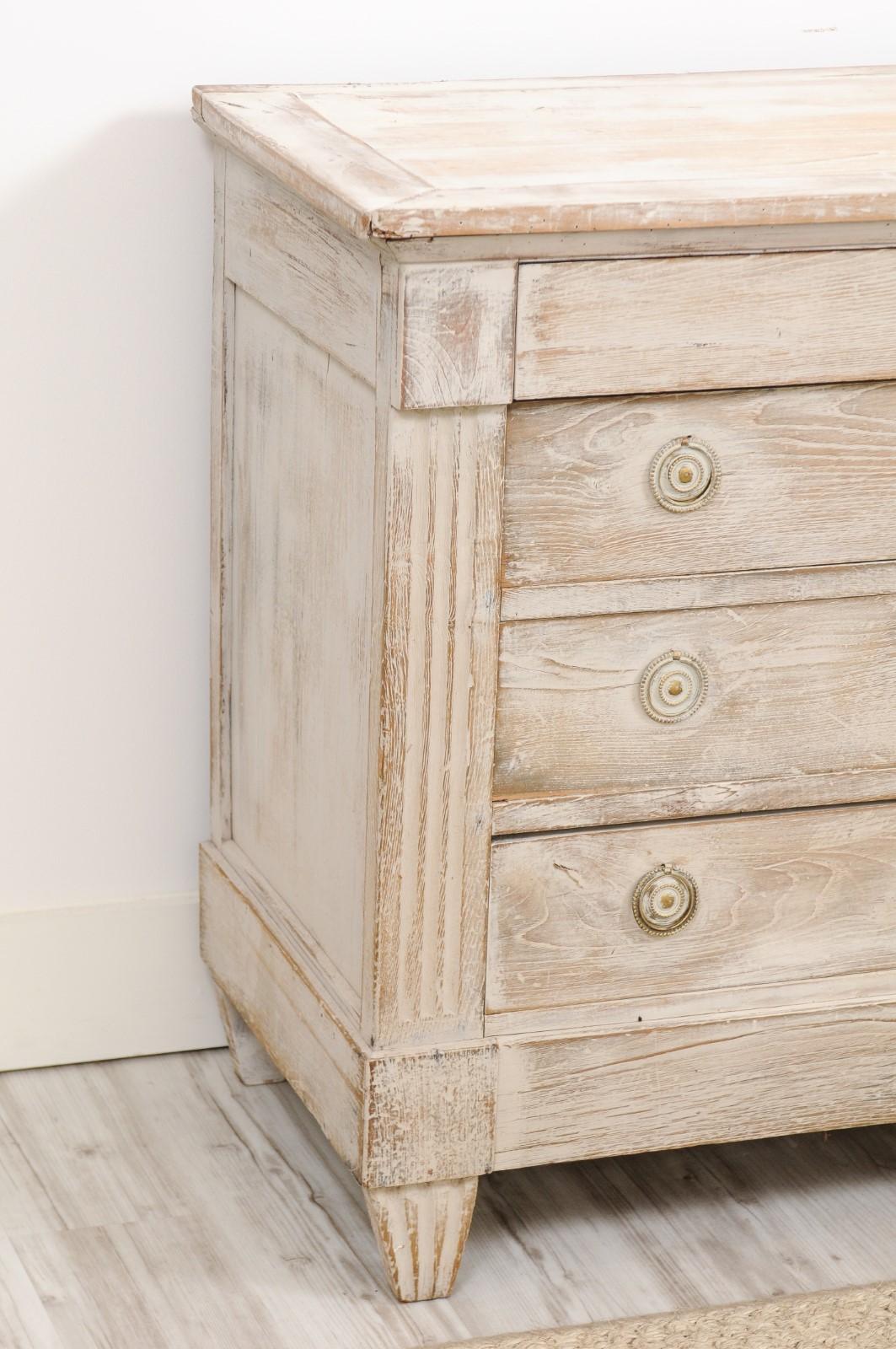 Northern French Louis XVI Style Blanched Commode with Four Drawers, circa 1890 7