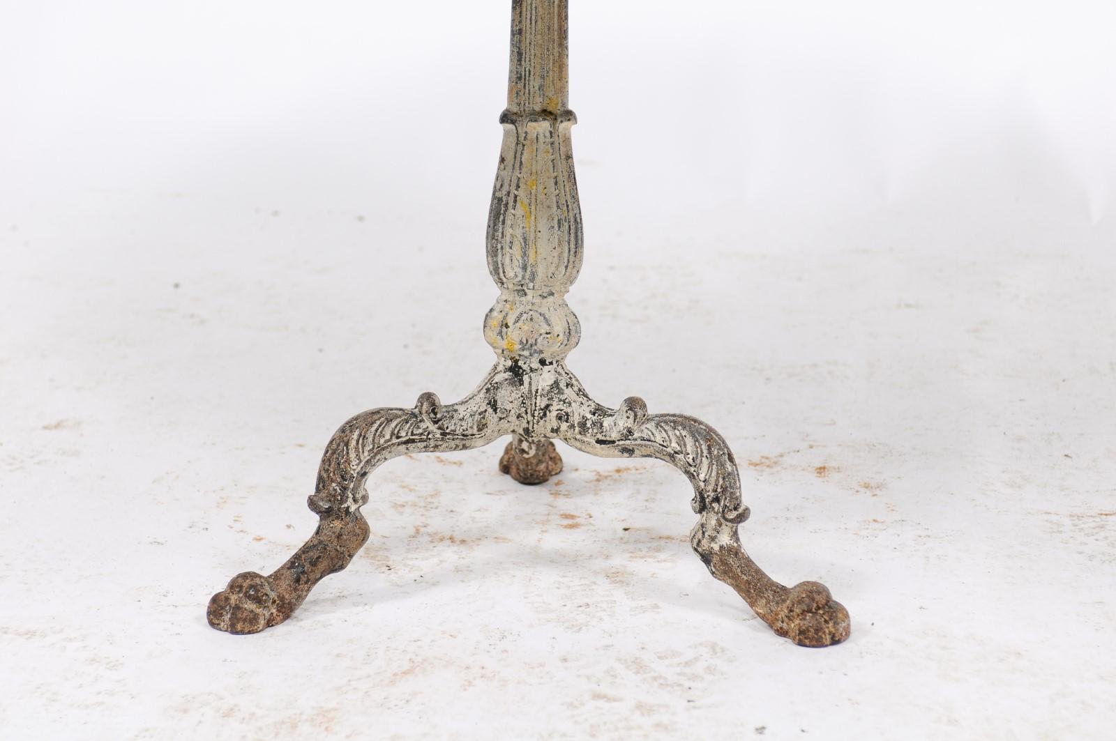 Northern French Painted Iron Table with Circular Slate Top, circa 1800 2