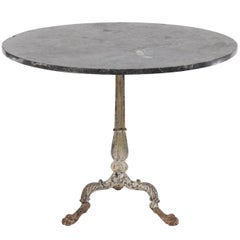 Northern French Painted Iron Table with Circular Slate Top, circa 1800