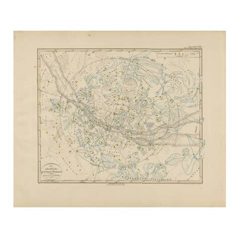 Northern Hemisphere Star Map – Constellations & Astronomical Chart, c.1858