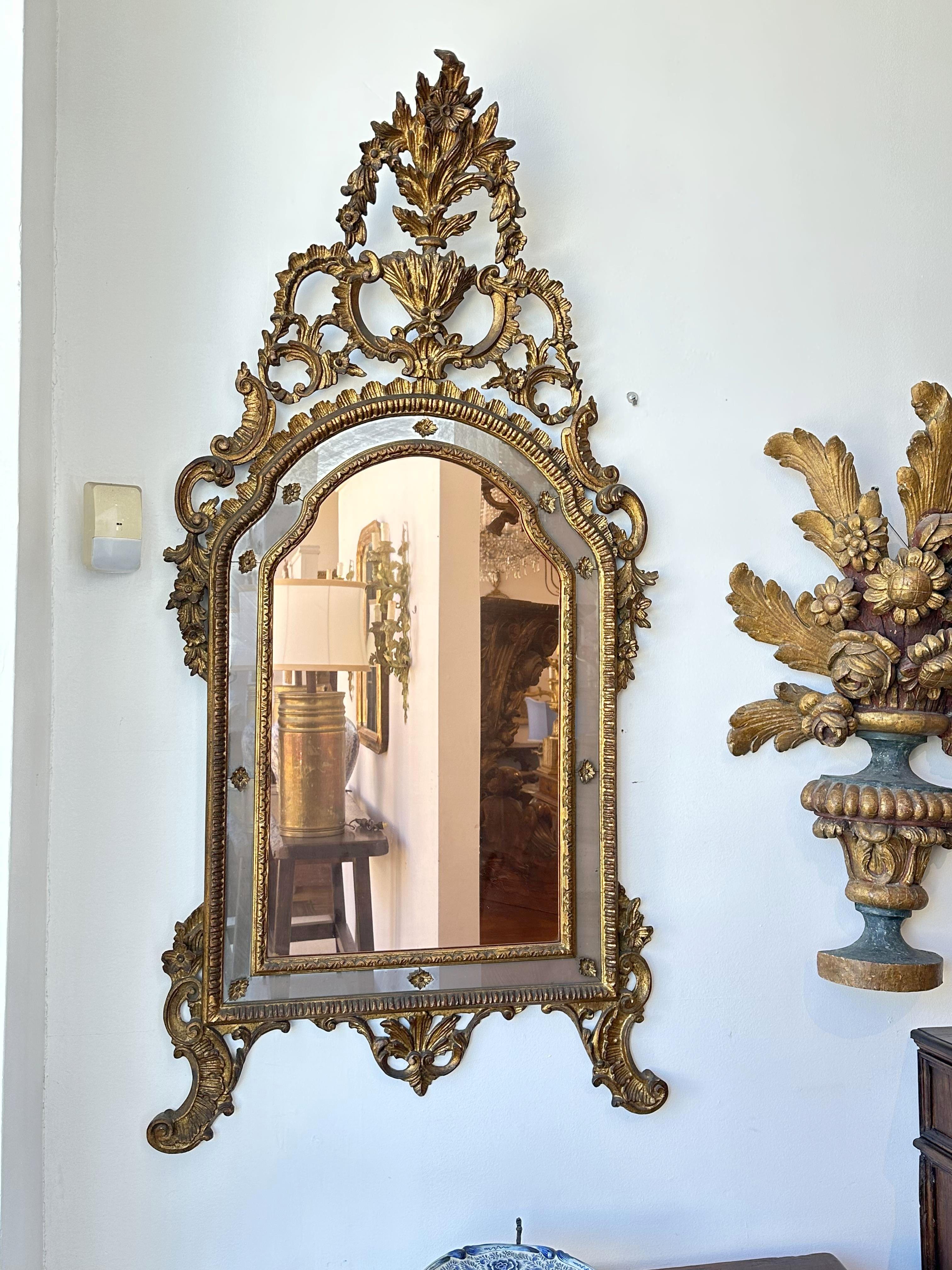 19th Century Northern Italia Giltwood Mirror For Sale