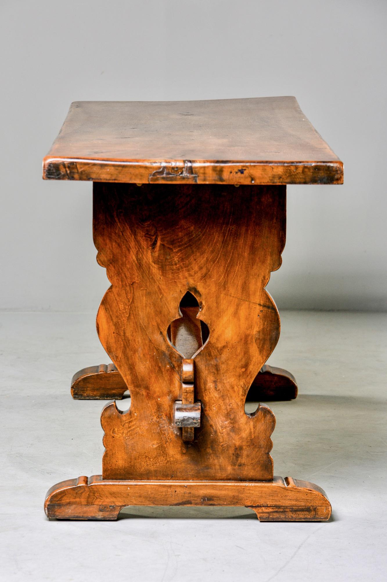 Northern Italian 19th Century Walnut Trestle Table 2