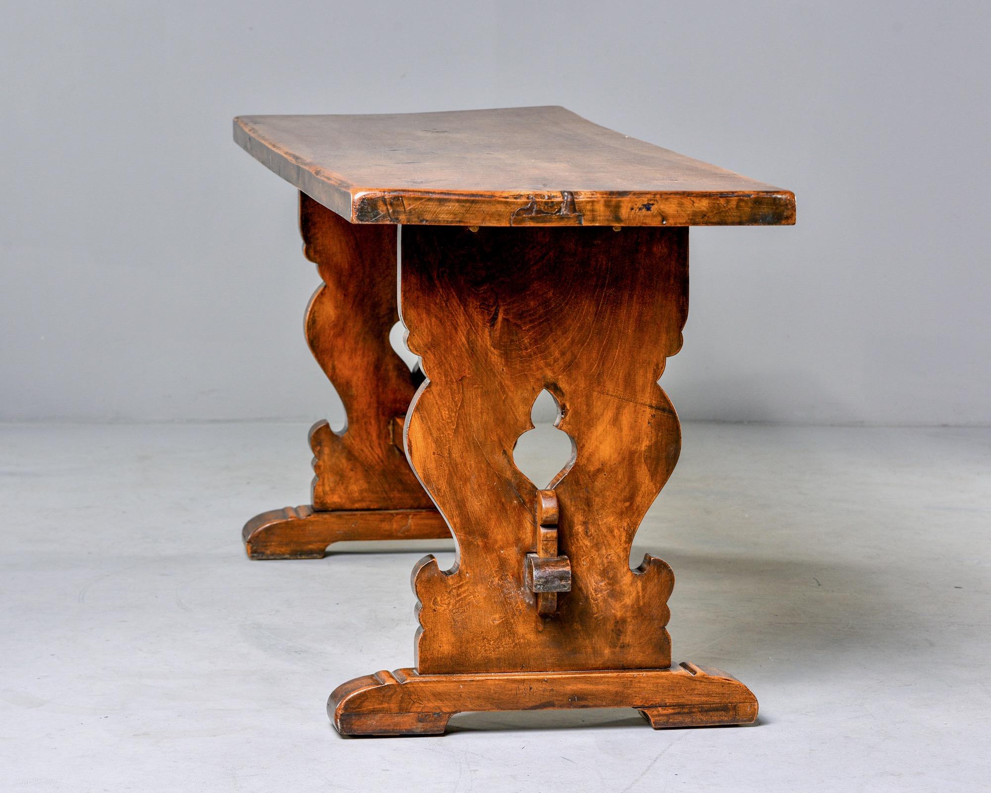 Northern Italian 19th Century Walnut Trestle Table 3