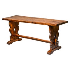 Northern Italian 19th Century Walnut Trestle Table Northern Italian 19th Century Walnut Trestle Table