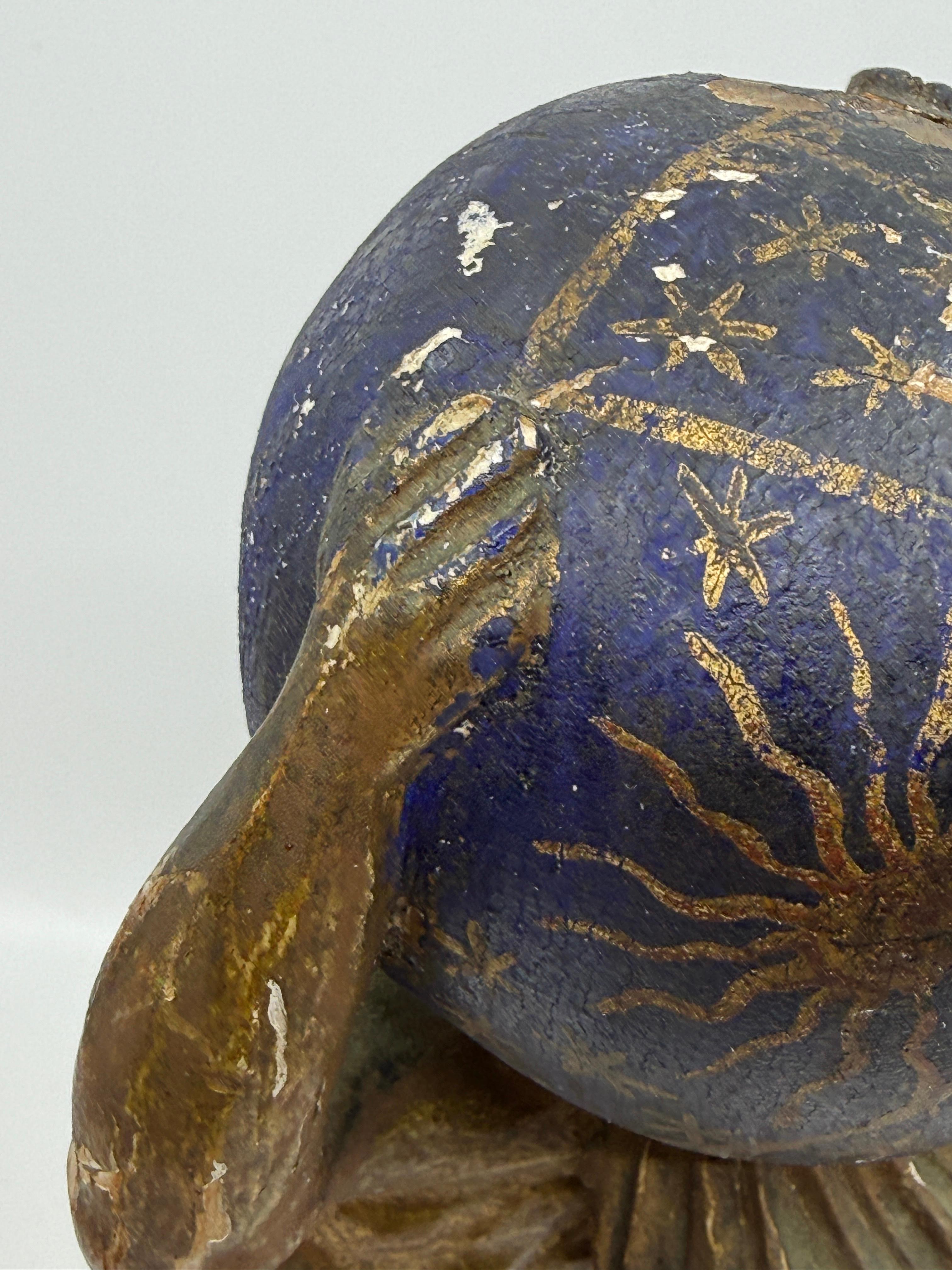 Northern Italian Carved Wood & Gessoed Atlas with Celestial Globe Circa 1800 in vendita 8