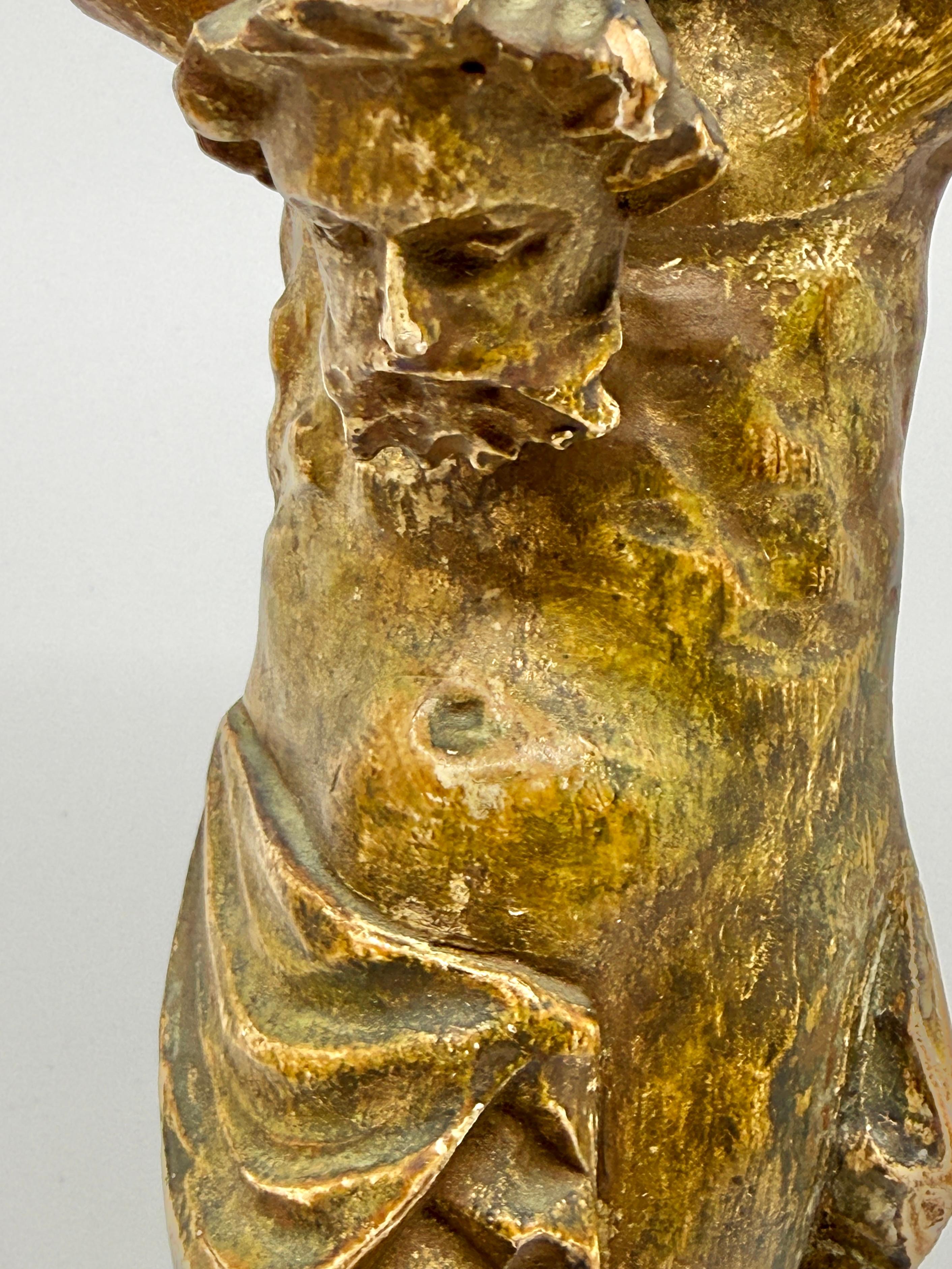 Italiano Northern Italian Carved Wood & Gessoed Atlas with Celestial Globe Circa 1800 in vendita