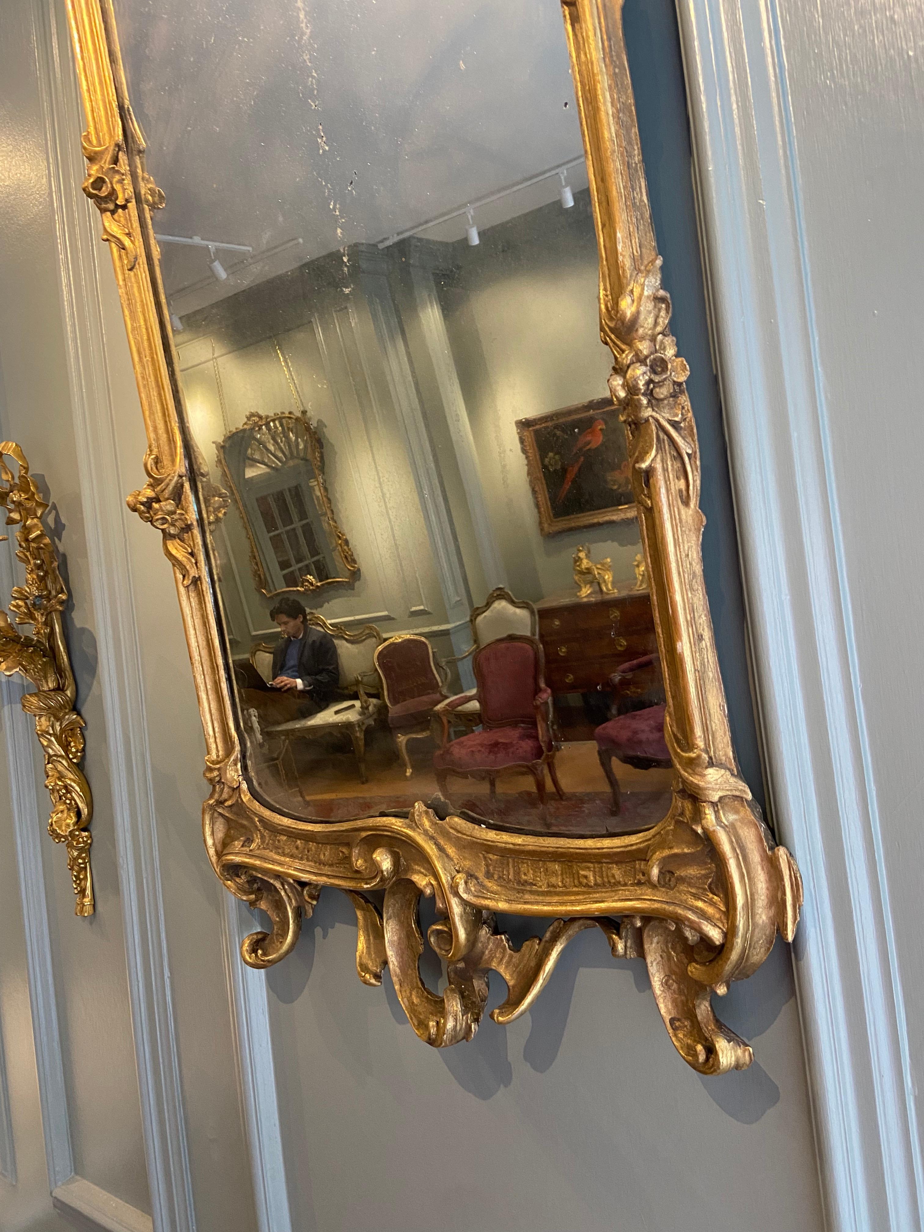Giltwood Northern Italian Gilt-Mirror 'Late 18th Century' For Sale