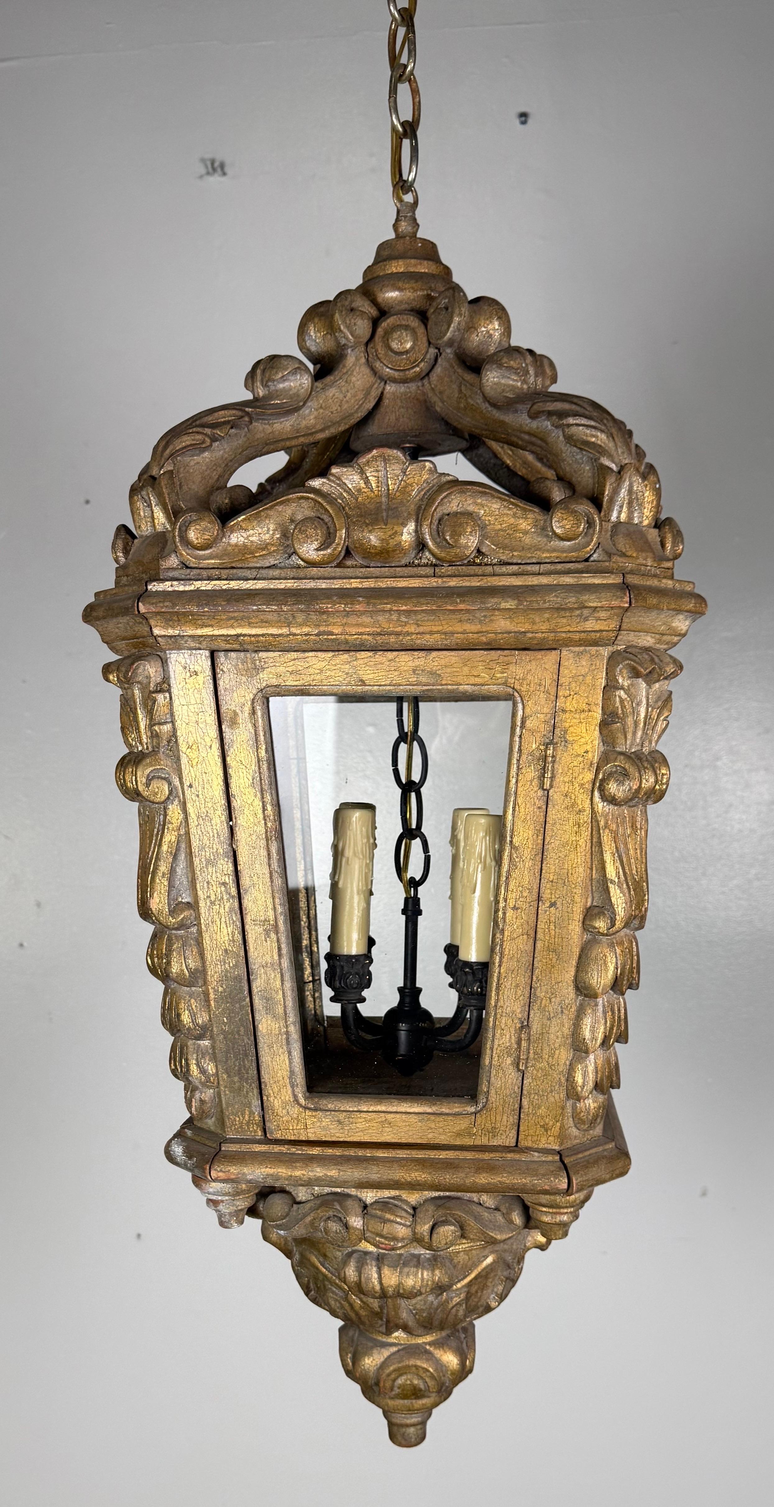 Norditalienische Giltwood Laterne im Angebot 3