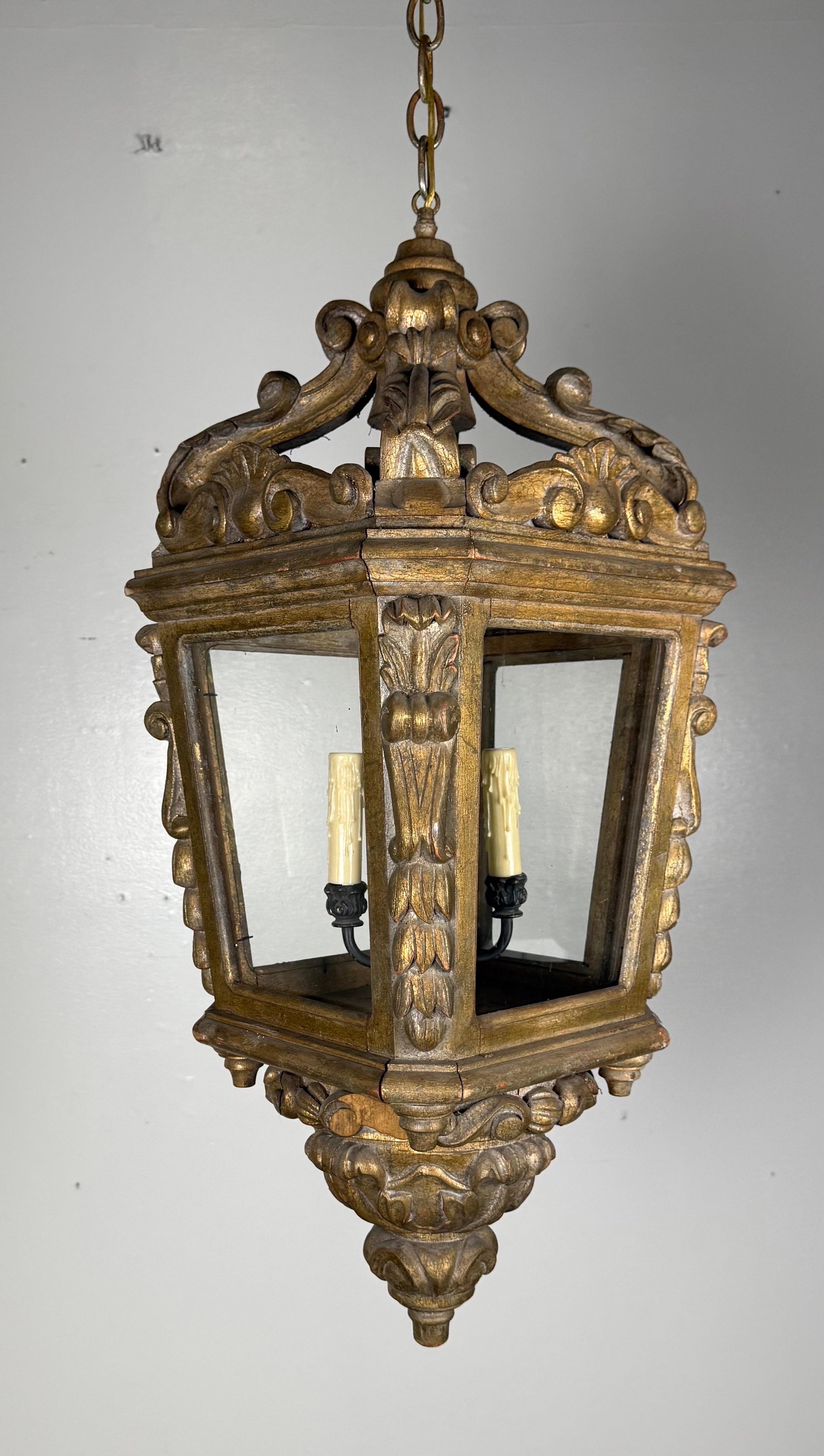 Norditalienische Giltwood Laterne (Barock) im Angebot