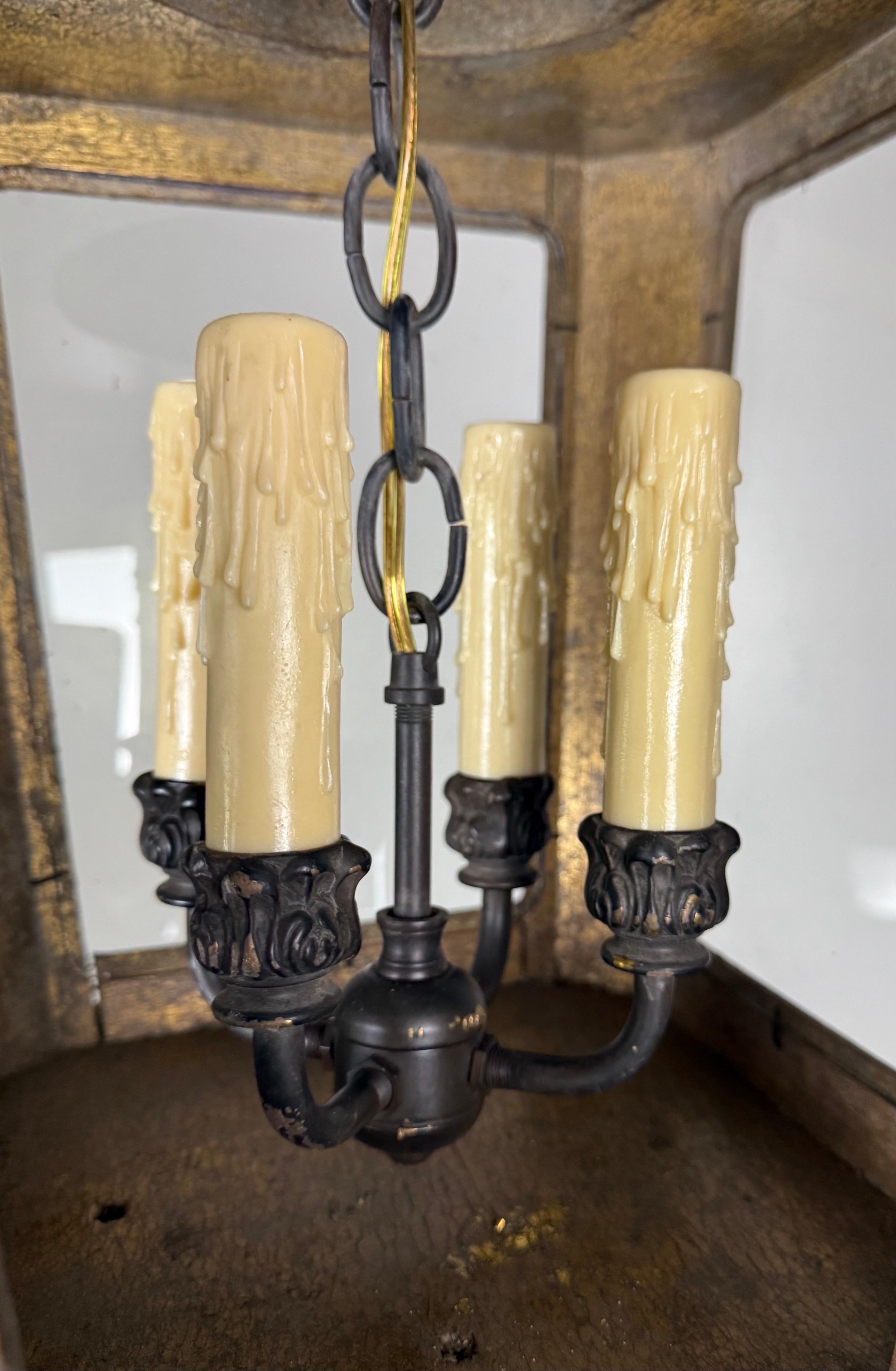 Norditalienische Giltwood Laterne im Angebot 1