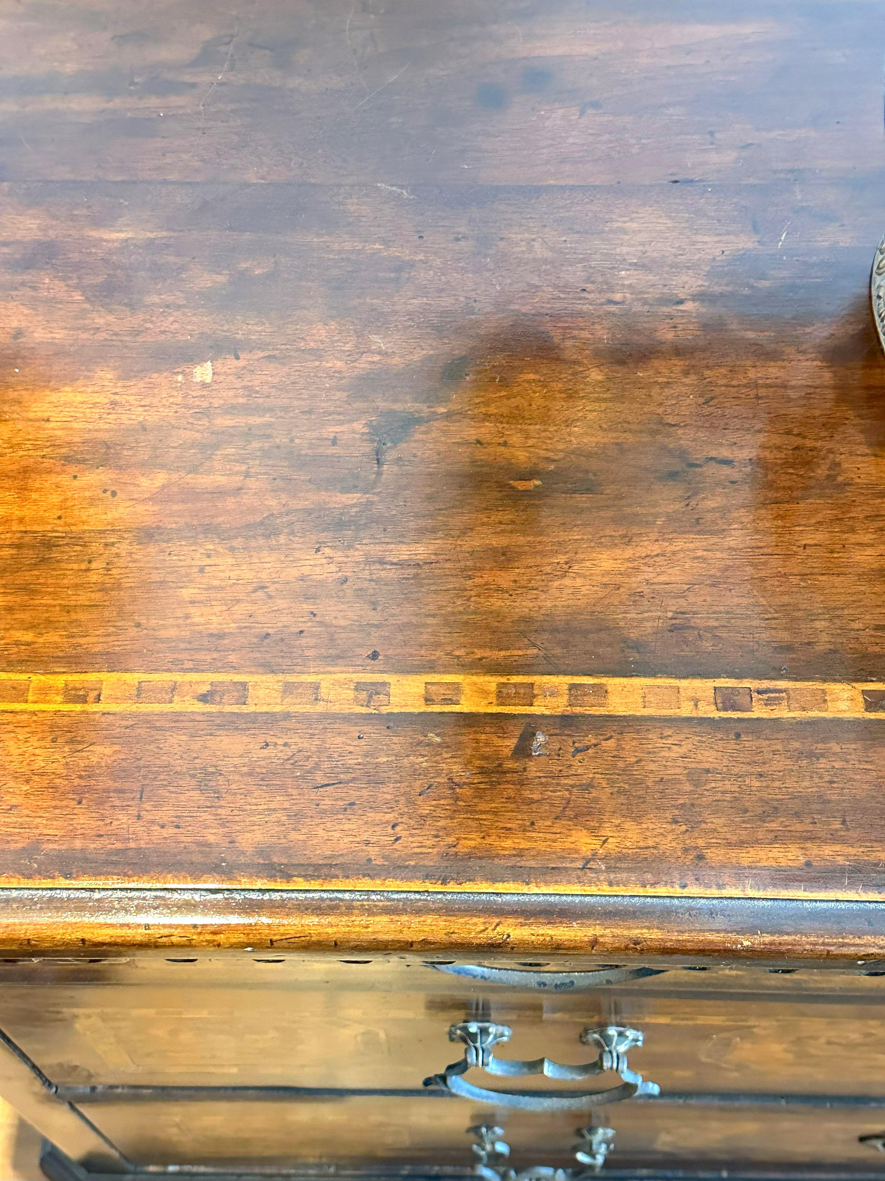 Northern Italian Inlaid Walnut Chest of Drawers For Sale 3