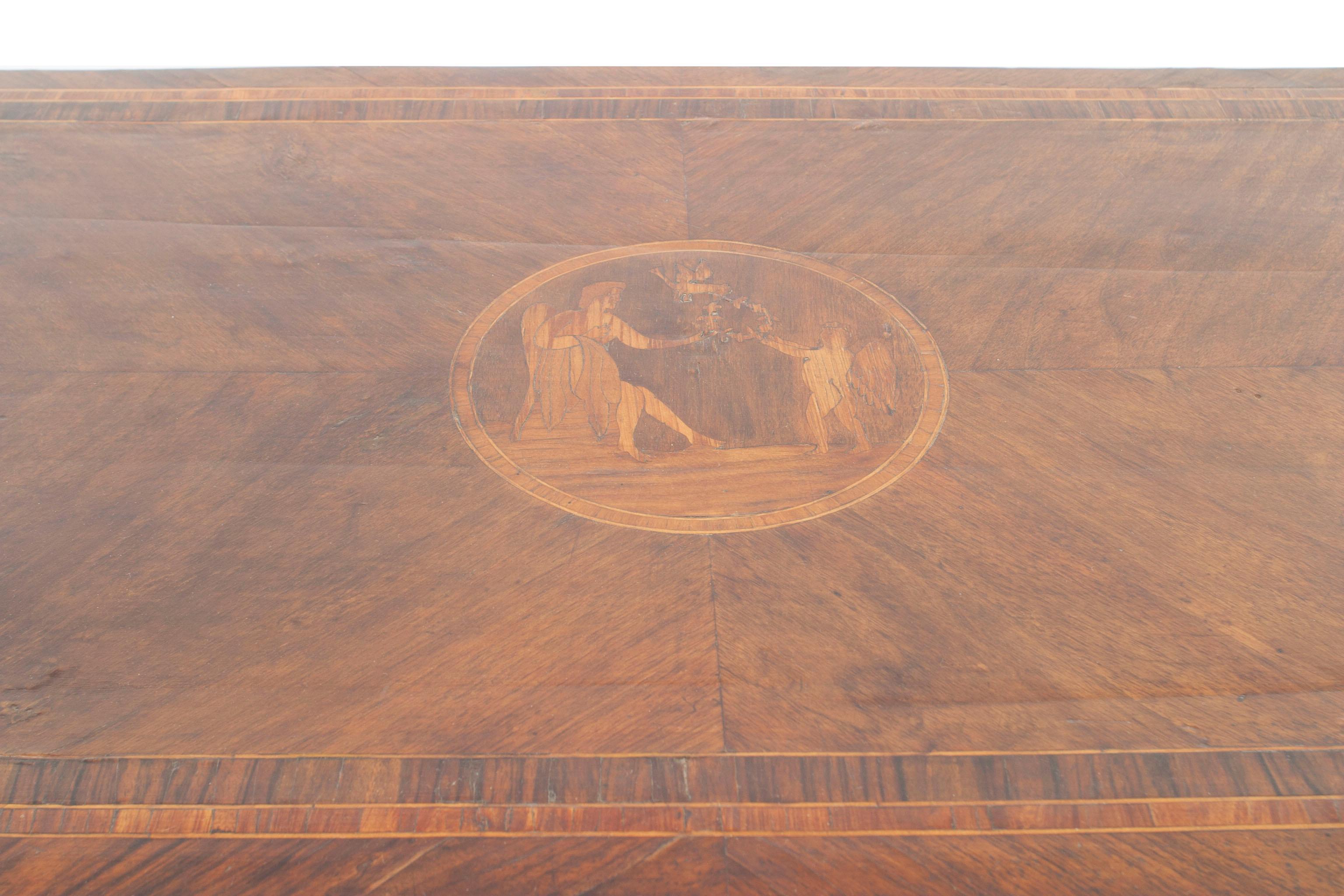 Neoclassical Italian Neo-Classic Walnut Commode with Marquetry For Sale