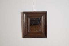 Northern Italian Louis XIV Period Guilloché Carved Walnut Mirror, ca. 1700