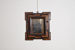 Northern Italian LXIV Period Walnut and Ebonized Wall Mirror, 1stq 18th cen.
