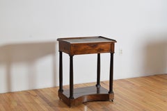Northern Italian Neoclassic Walnut & Ebonized Stenciled Leather Writing Table
