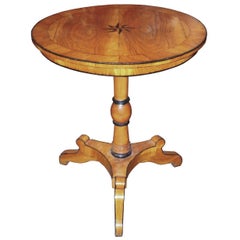 Northern Italian Oak Inlaid Side Table