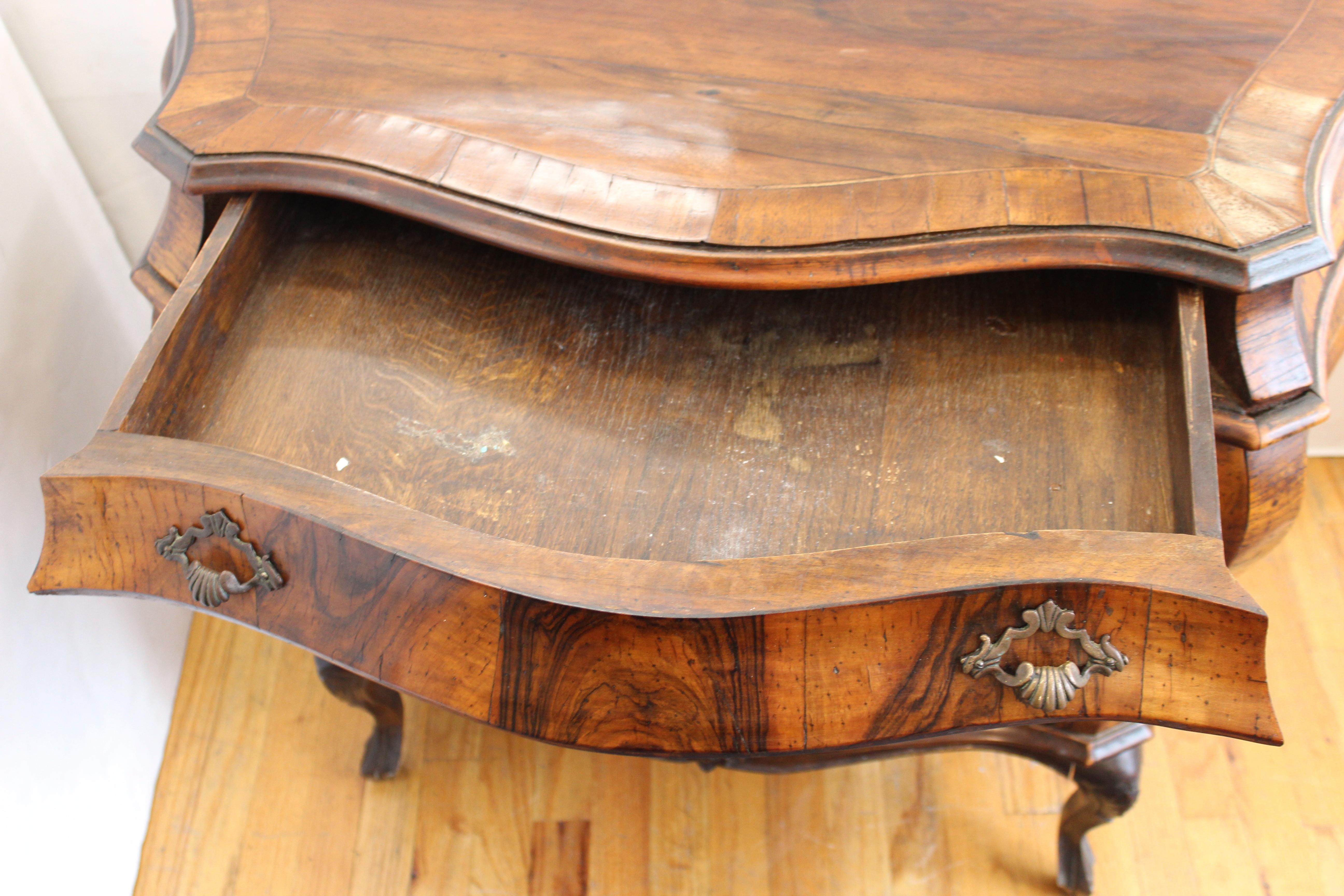 Northern Italian Rococo Manner Bombe Commode in Fruitwood 8