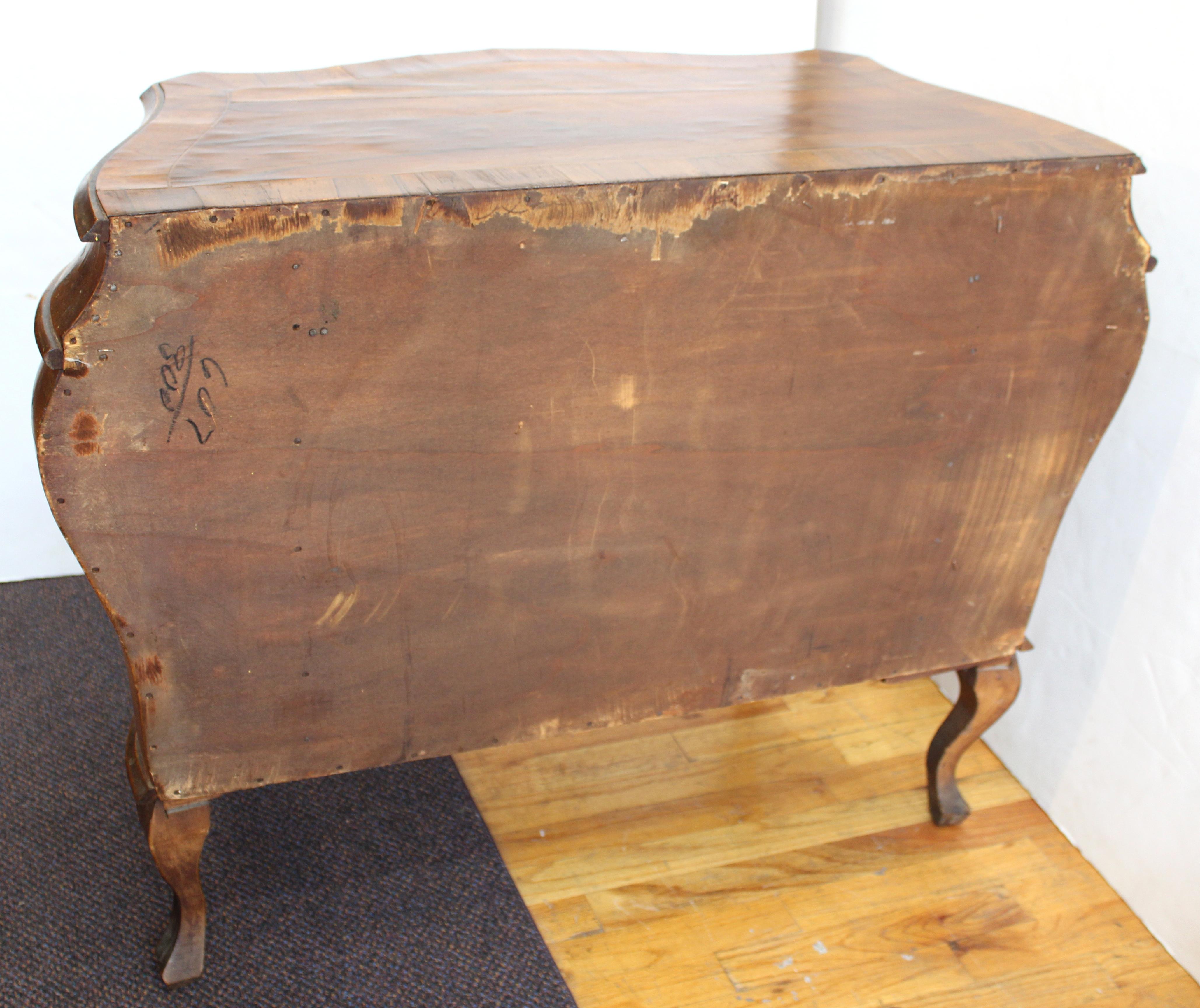 Northern Italian Rococo Manner Bombe Commode in Fruitwood 11