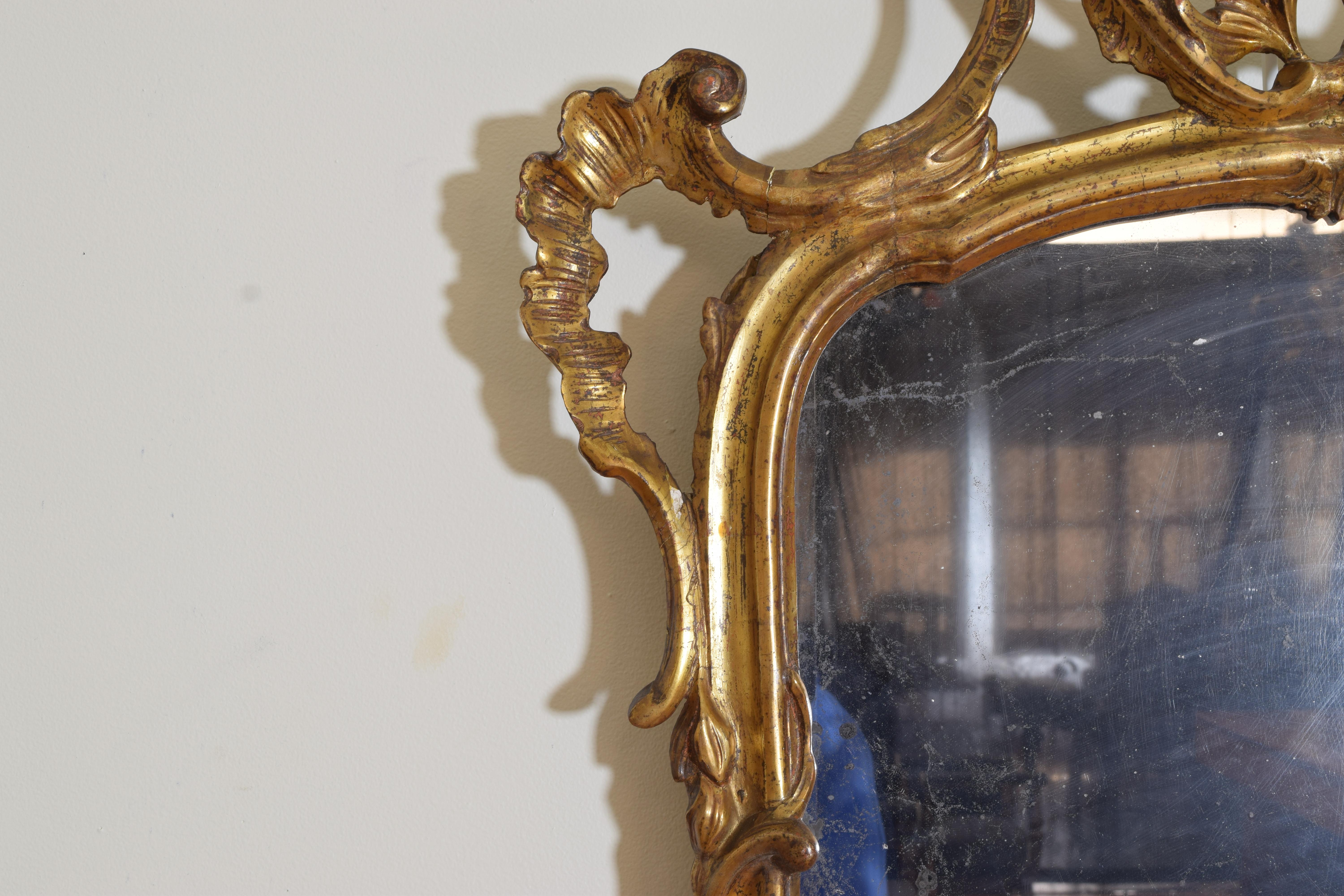 Northern Italian Rococo Period Grotto Style Mirror, Mid-18th Century In Good Condition In Atlanta, GA