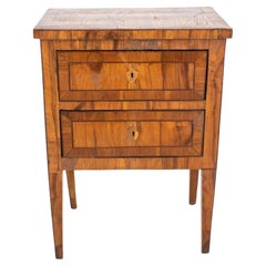 Northern Italian Two Drawer Walnut Small Commode