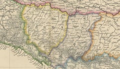 Northern Italy Map, Antique Hand-Colored Political Map, Italy Risorgimento 1860