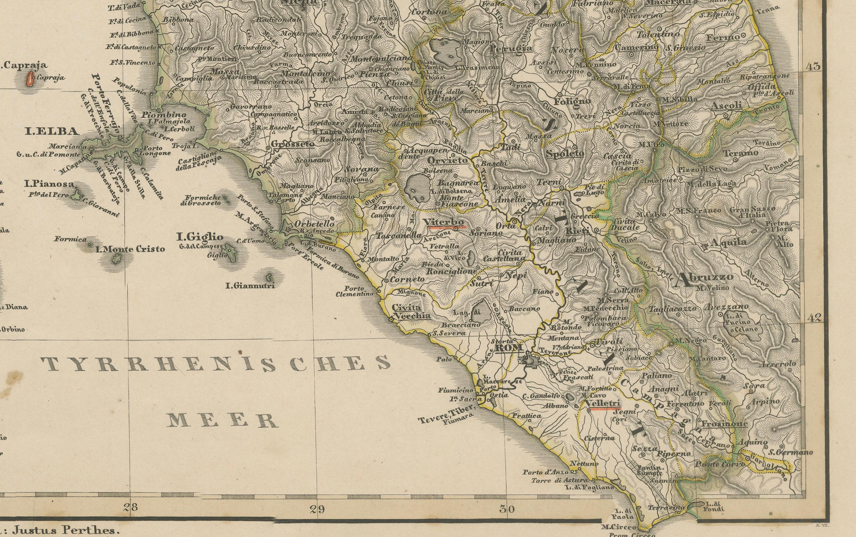 XIXe siècle Carte de l'Italie du Nord - Lombardie, Vénétie, Toscane et Sardaigne 1857 en vente