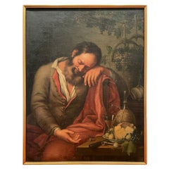 Northern Italy School, 18th Century " Man Resting next to a Table "