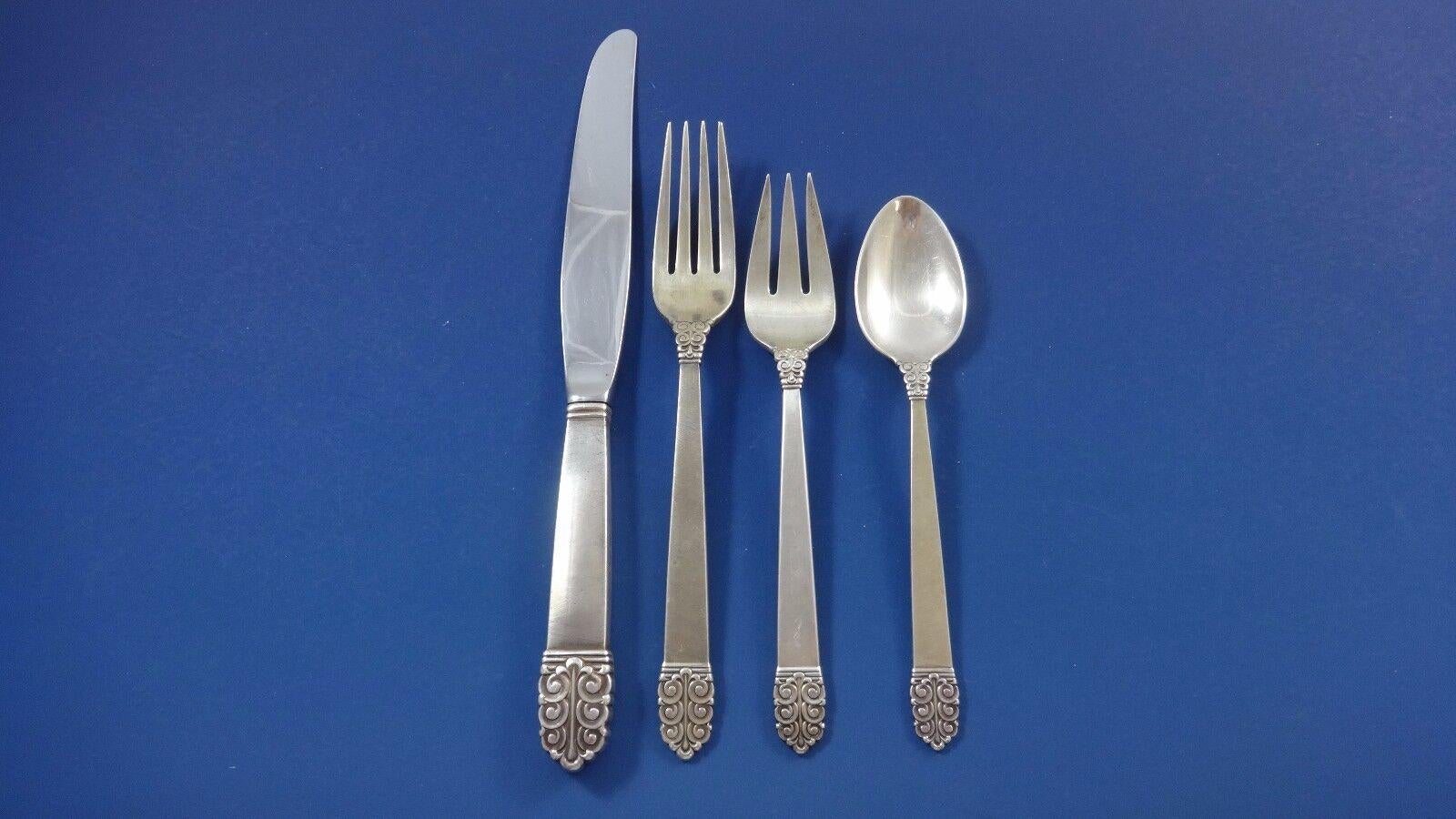 American Northern Lights by International Sterling Silver Flatware Set 12 Service 84 Pcs For Sale