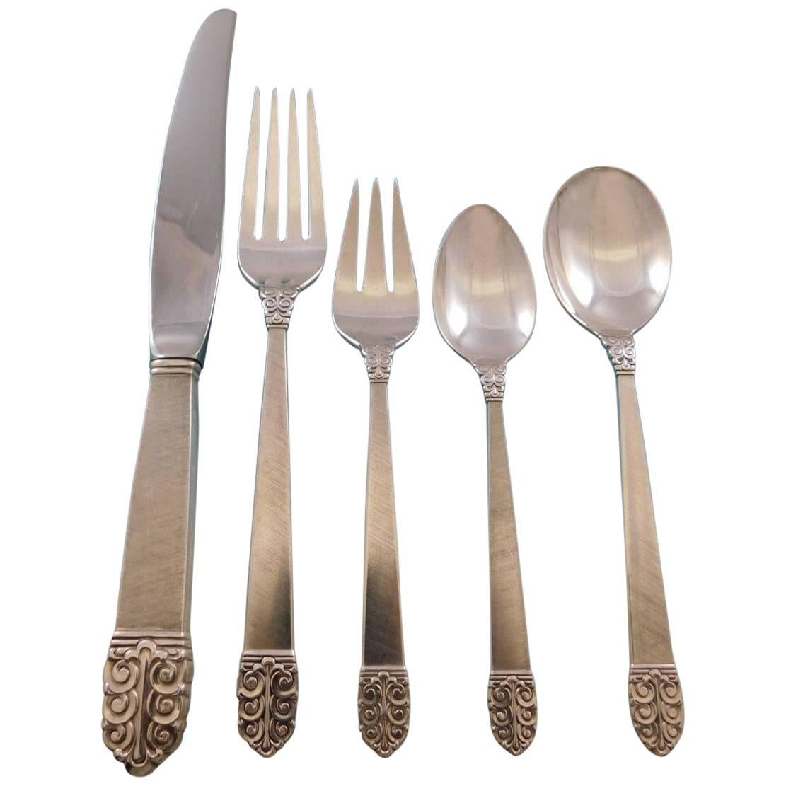 Northern Lights International Sterling Silver Flatware Set Service 43 Pc Dinner For Sale