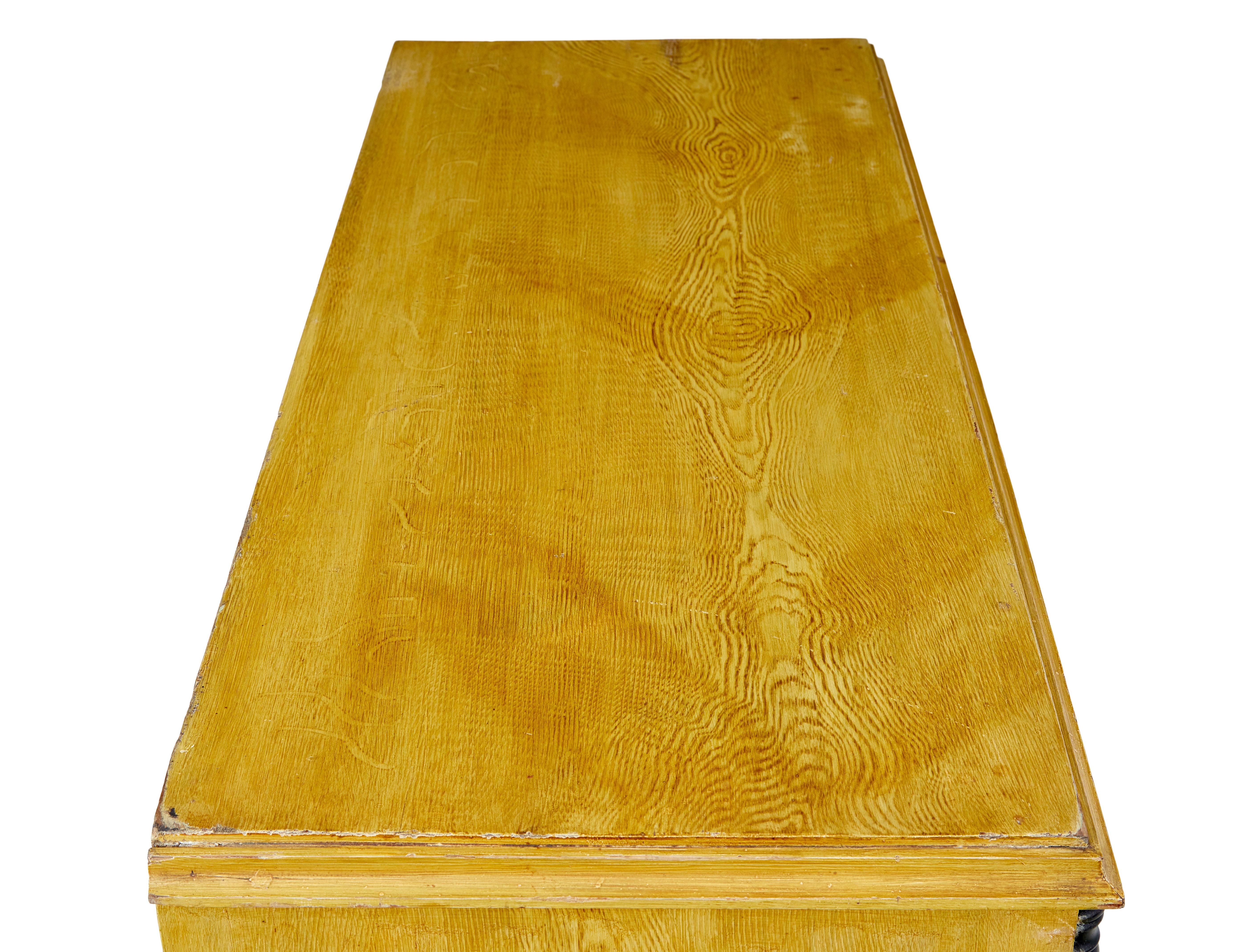 Cassapanca dipinta in legno di pino del nord della metà del XIX secolo, circa 1870.

Siamo lieti di offrirti questa cassapanca dipinta della Svezia, proveniente dalla regione settentrionale e caratterizzata da un lavaggio giallo che lascia