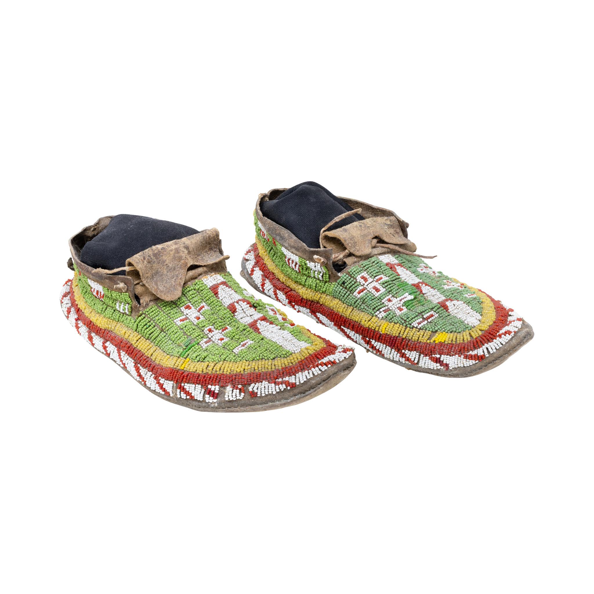 Beaded Northern Plains Moccasins For Sale