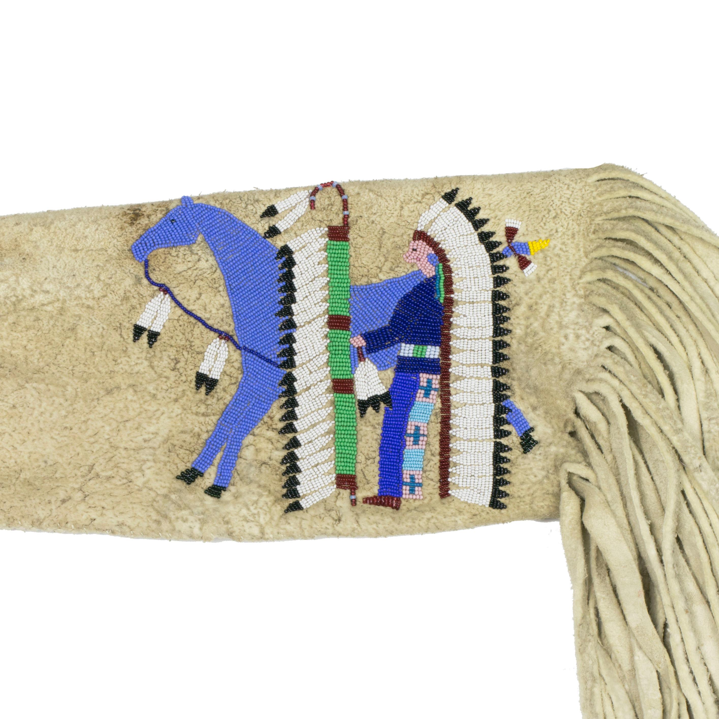 Native American Northern Plains Pictorial Scabbard For Sale