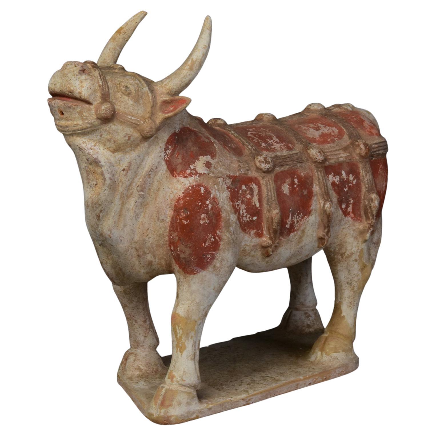 Qi du Nord, ancienne poterie chinoise peinte Vache debout avec Oxford TL Test