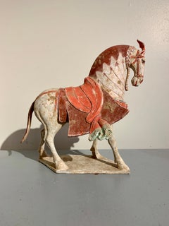 Northern Qi Dynasty Painted Pottery Striding Horse, 6th Century, China