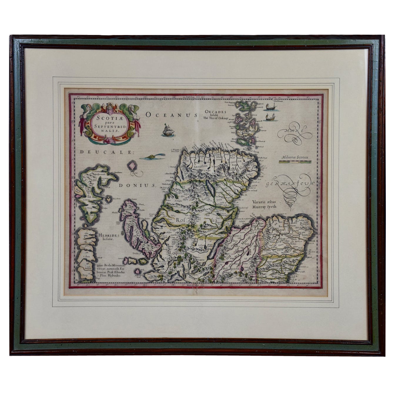 Scozia settentrionale: Una mappa colorata a mano di Mercator del XVII secolo in vendita