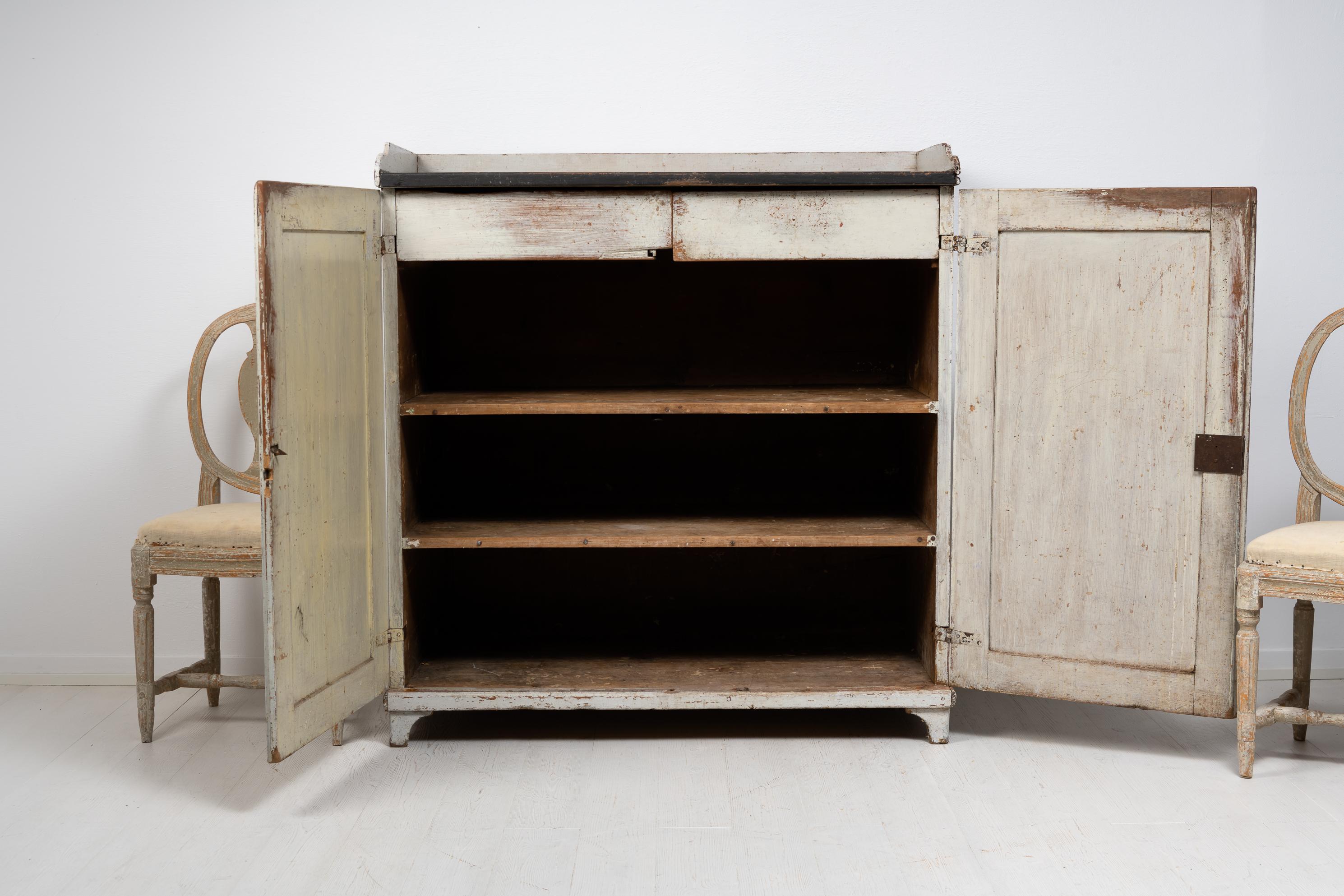 Hand-Crafted Northern Swedish Country Furniture Folk Art Sideboard For Sale